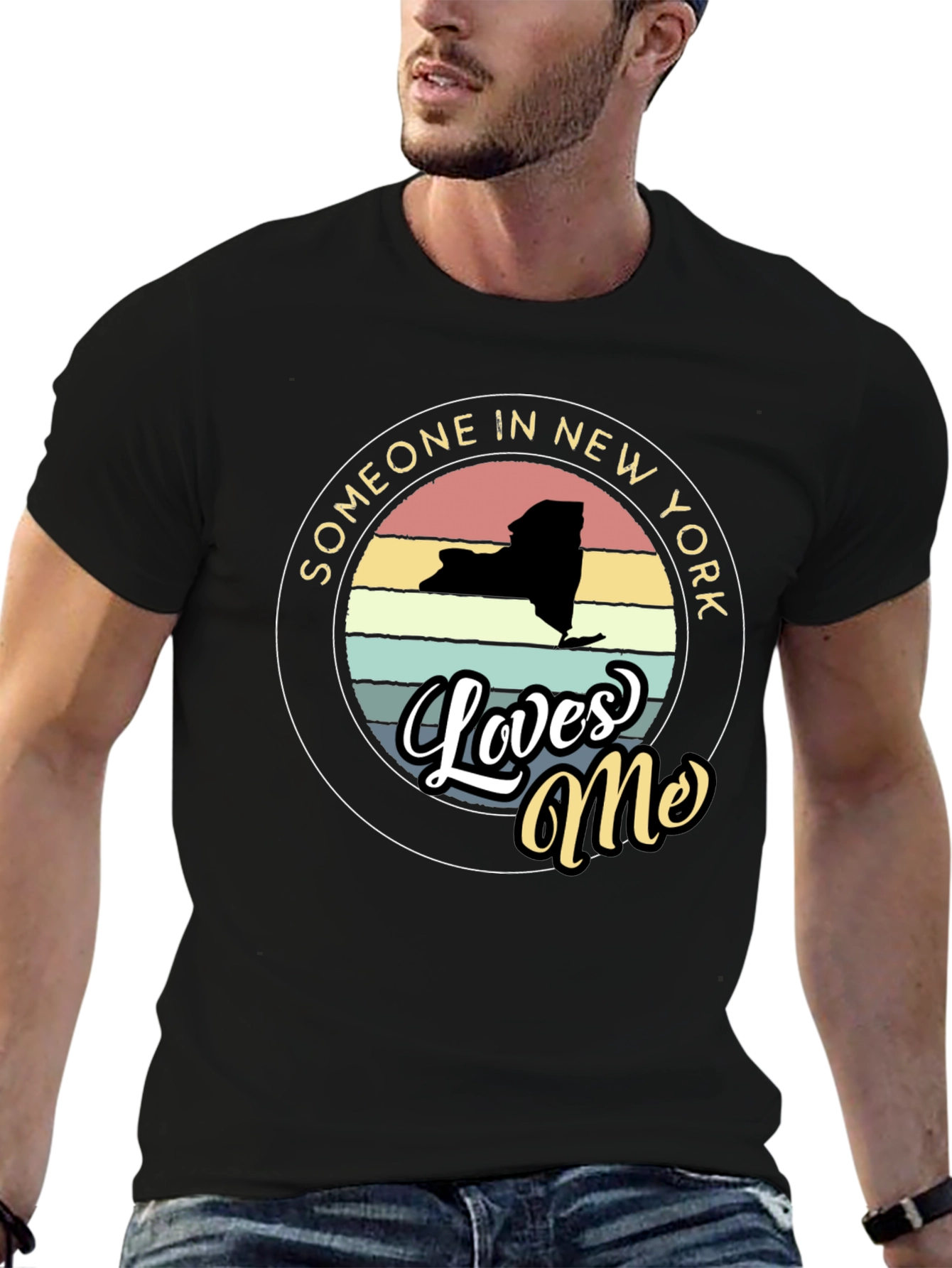 New York State Retro Loves Me Graphic T-Shirt
