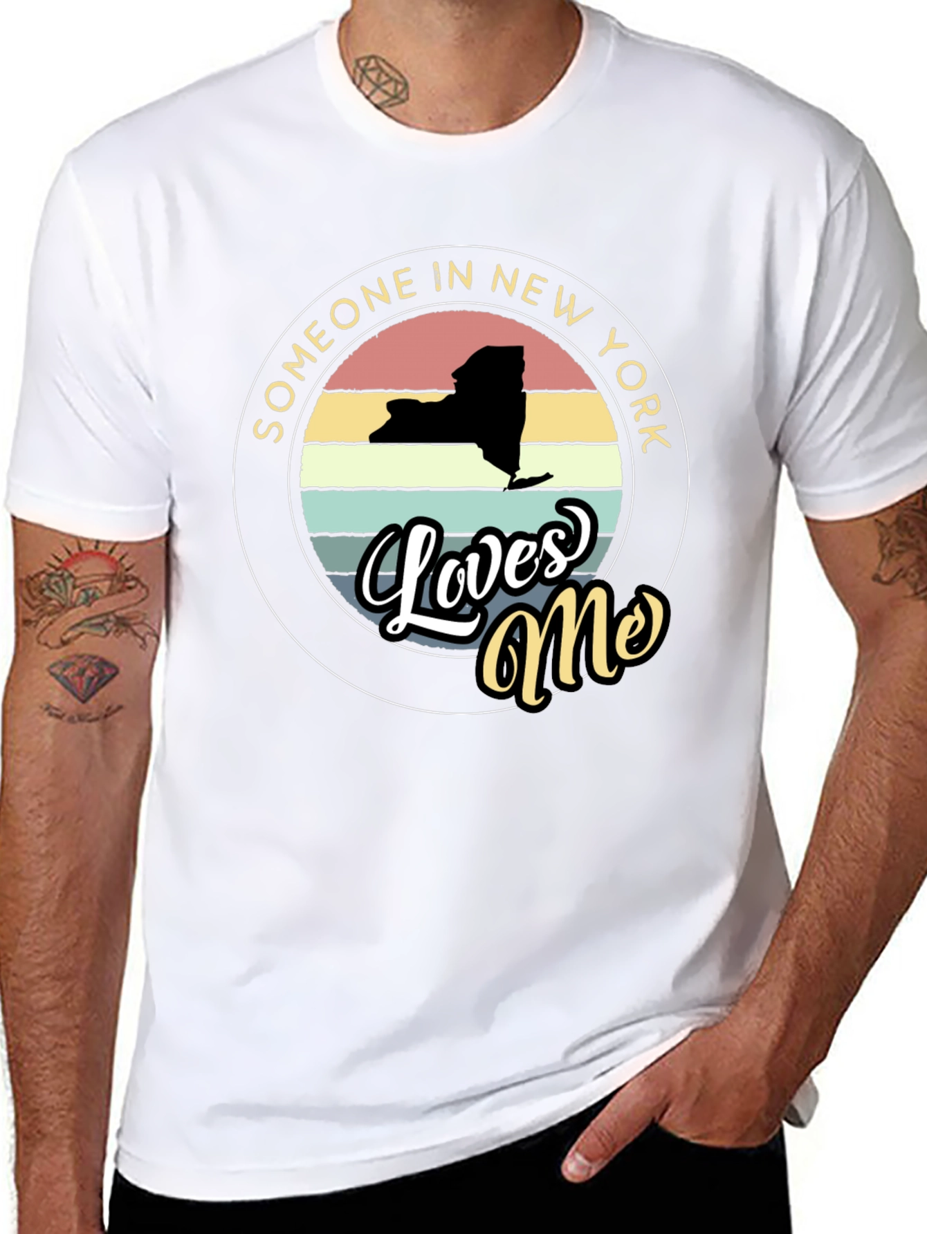 New York State Retro Loves Me Graphic T-Shirt