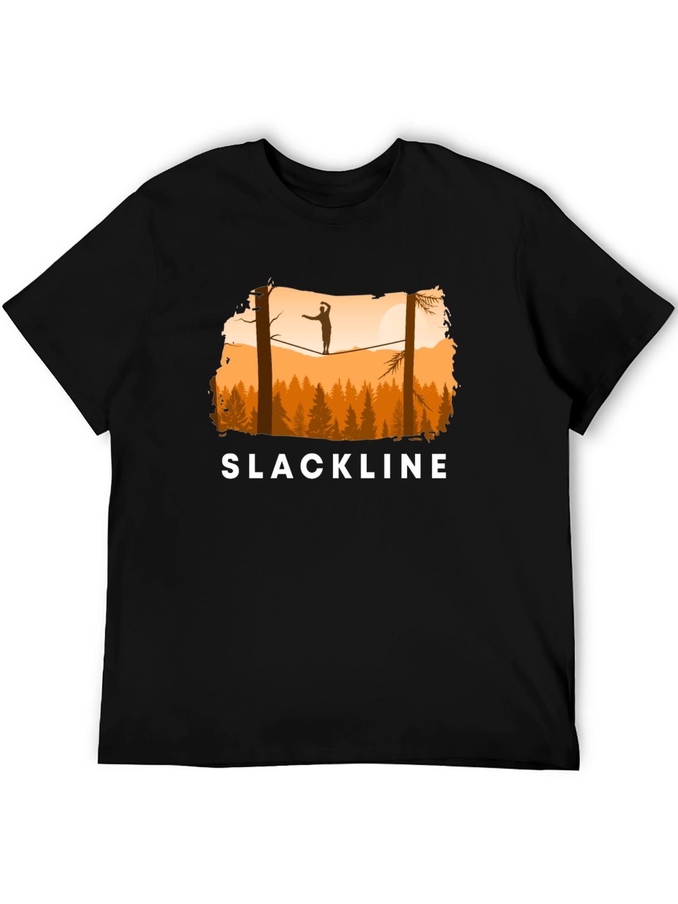 Slackline T-Shirt Balance in Nature