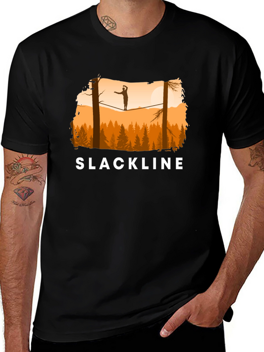 Slackline T-Shirt Balance in Nature
