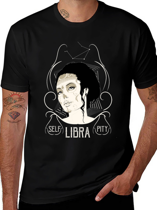 Libra Zodiac Sugar Skull Graphic T-Shirt - Self Pity