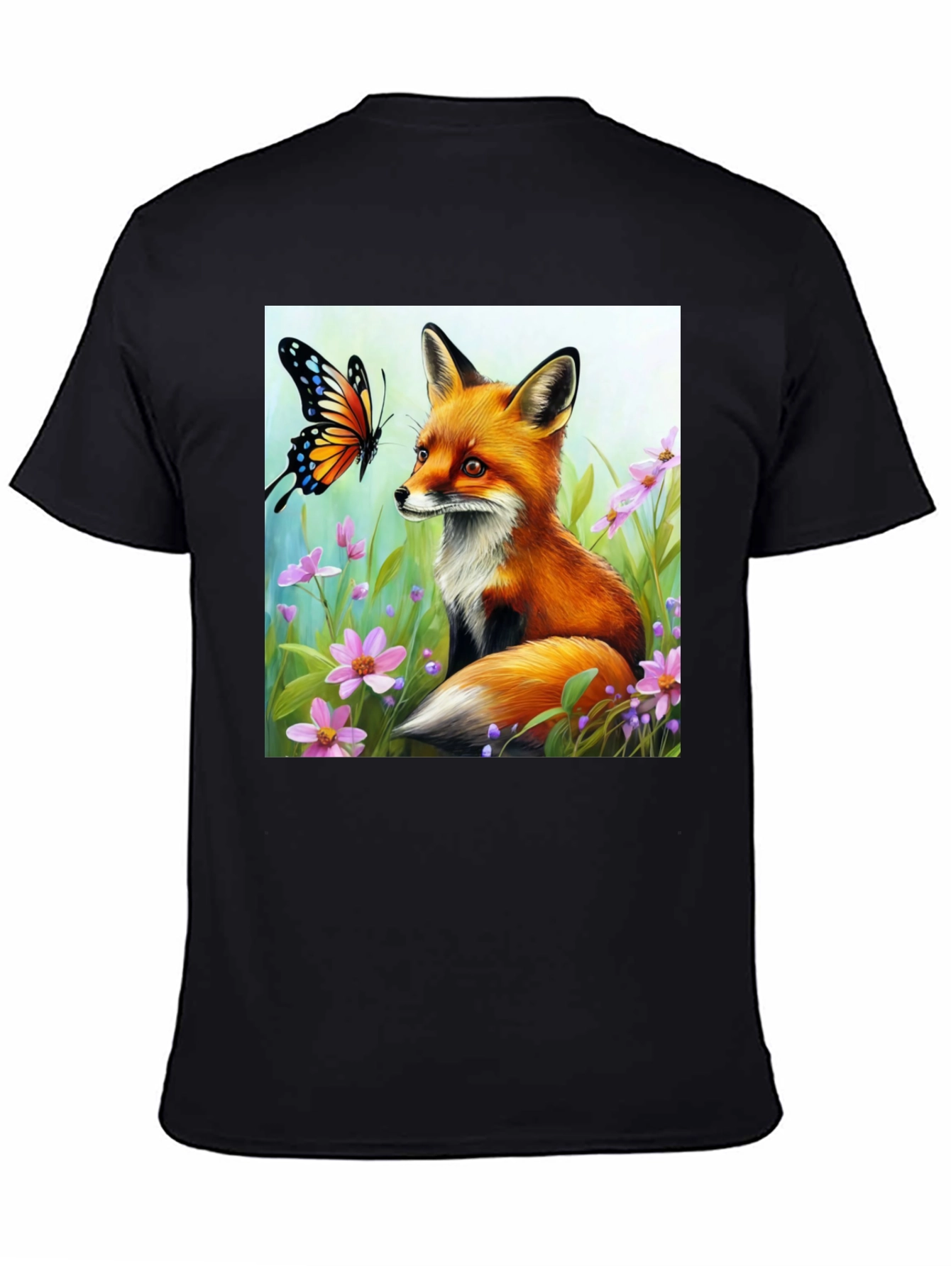 Fox & Butterfly Graphic Tee - Nature Lovers Shirt