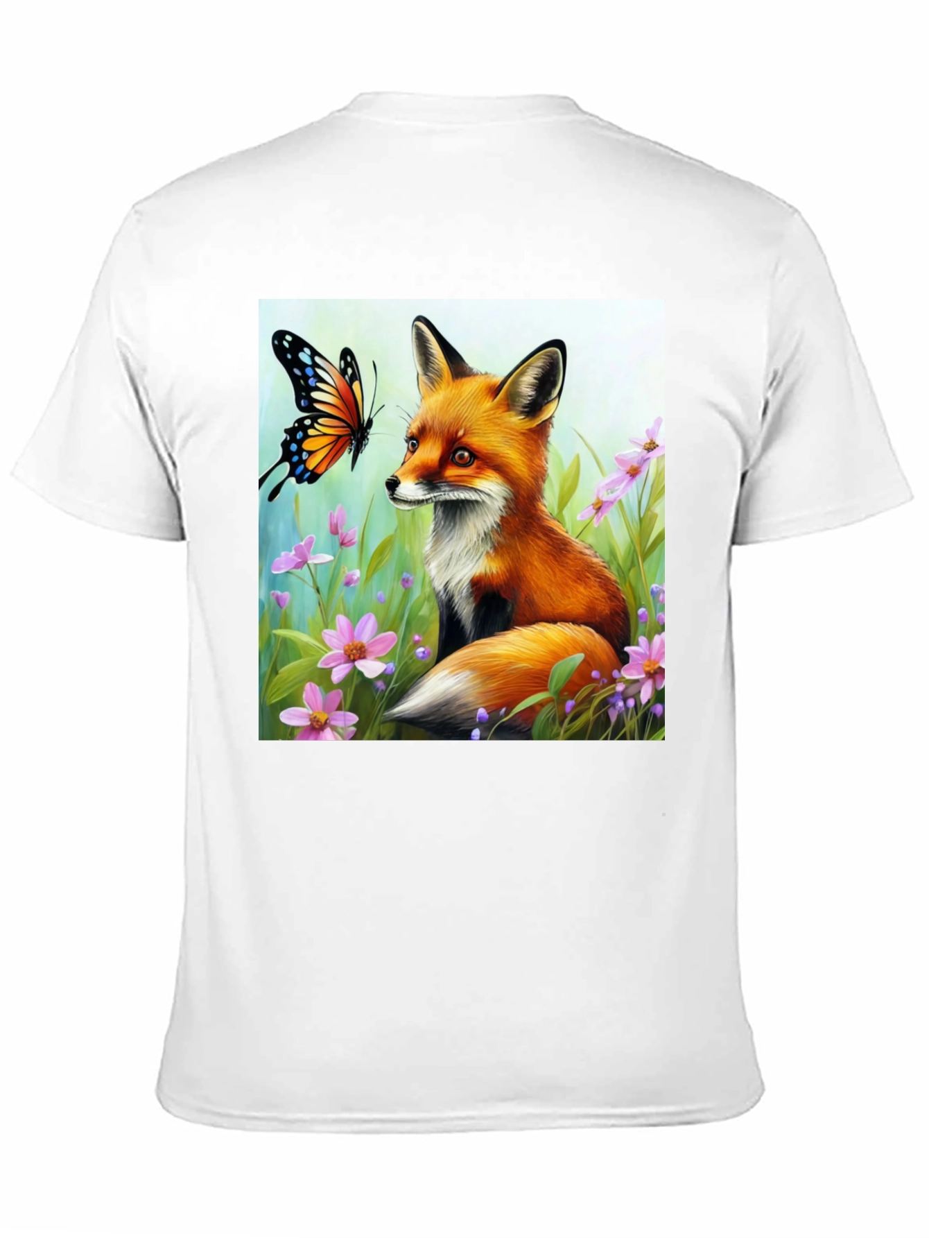 Fox & Butterfly Graphic Tee - Nature Lovers Shirt