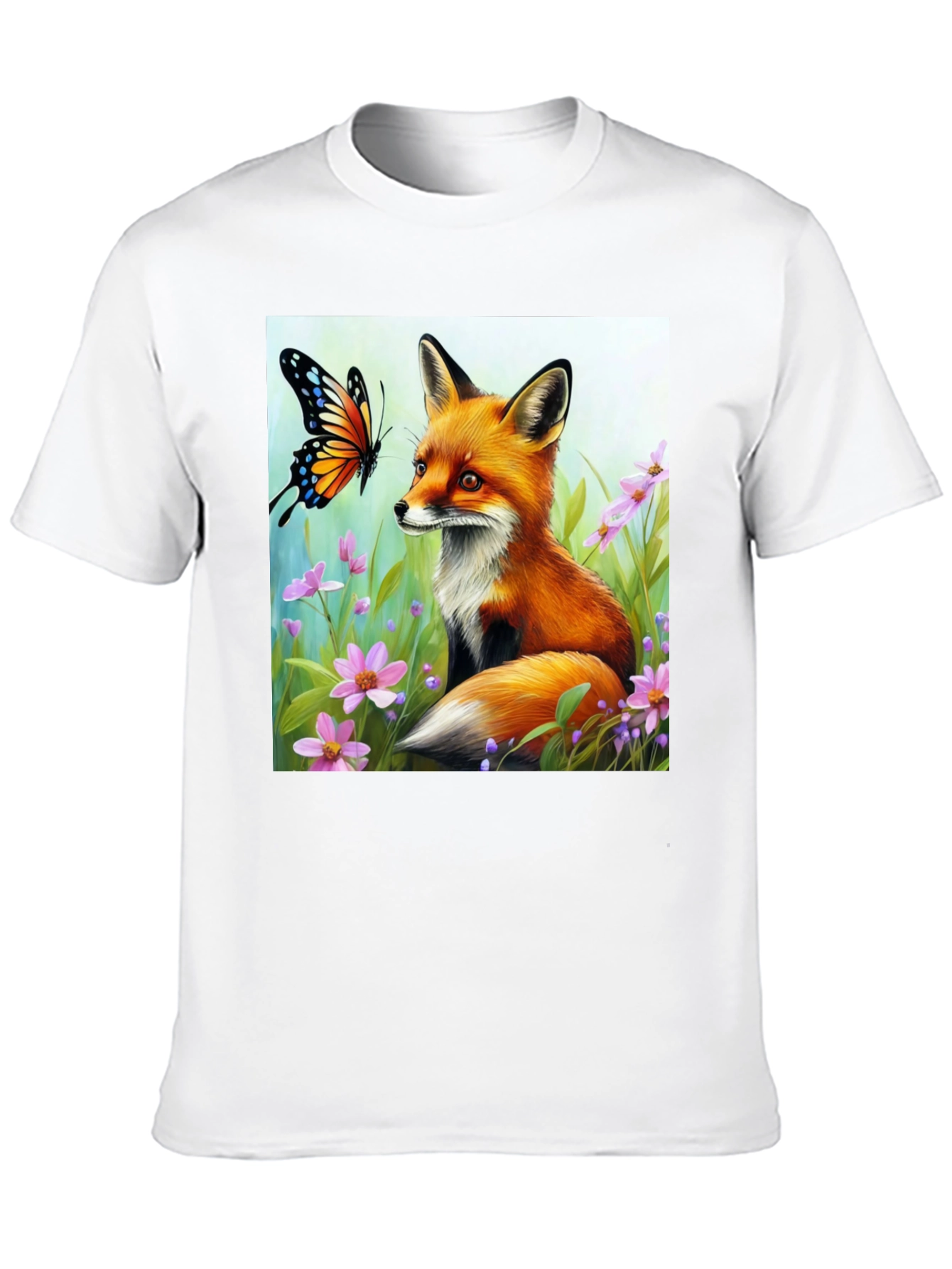 Fox & Butterfly Graphic Tee - Nature Lovers Shirt