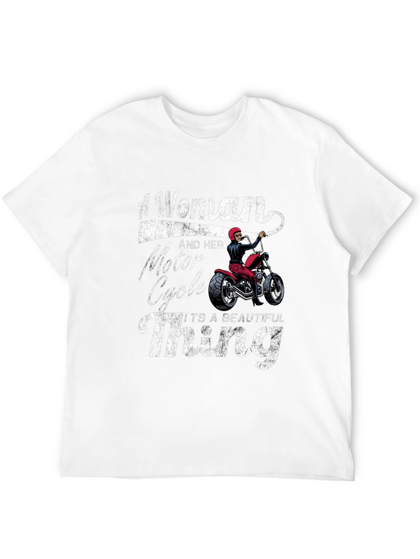Woman and Motorcycle T-Shirt - Beautiful Thing