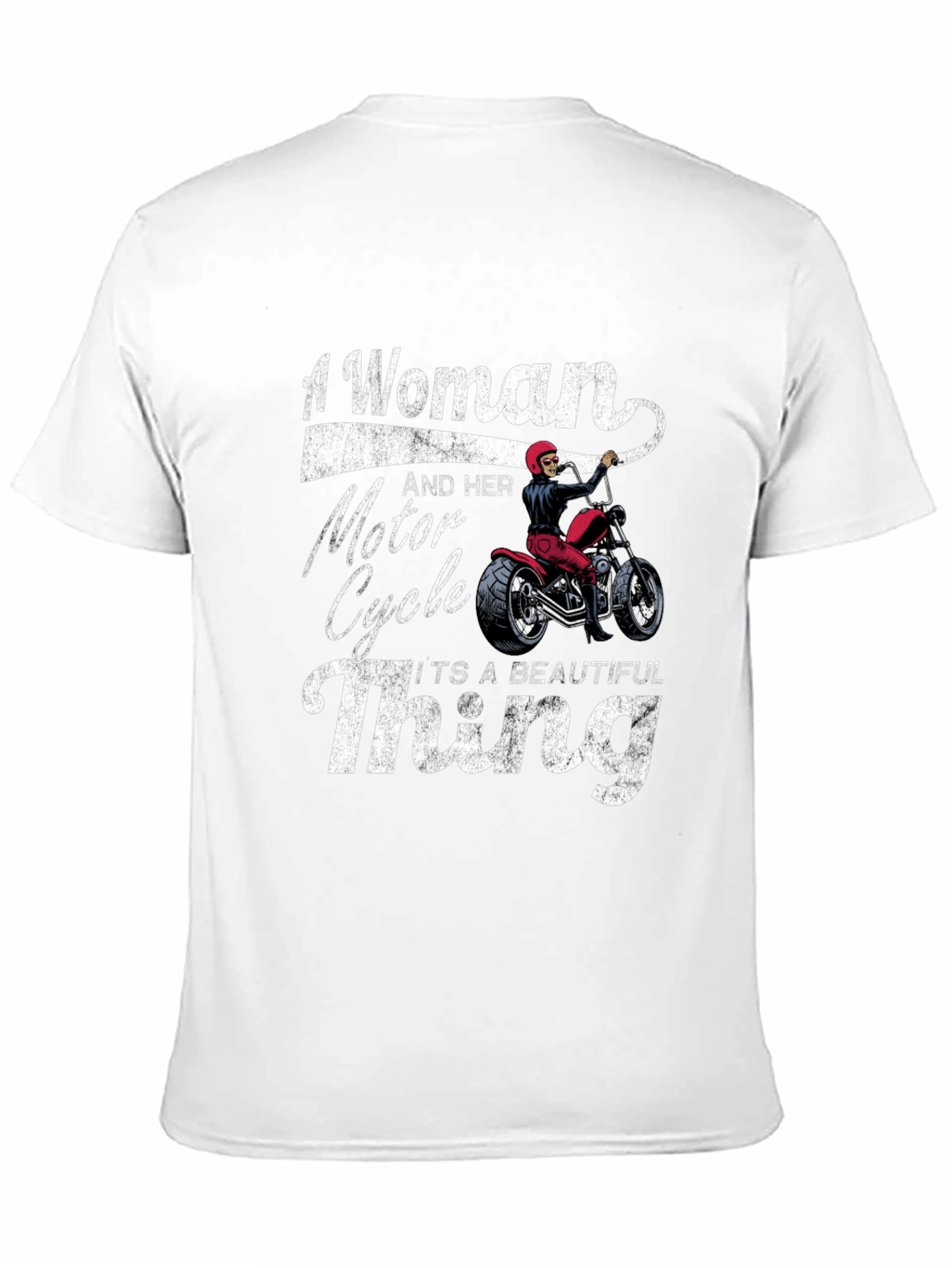 Woman and Motorcycle T-Shirt - Beautiful Thing