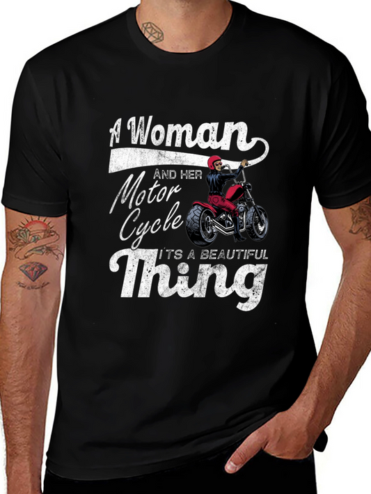 Woman and Motorcycle T-Shirt - Beautiful Thing
