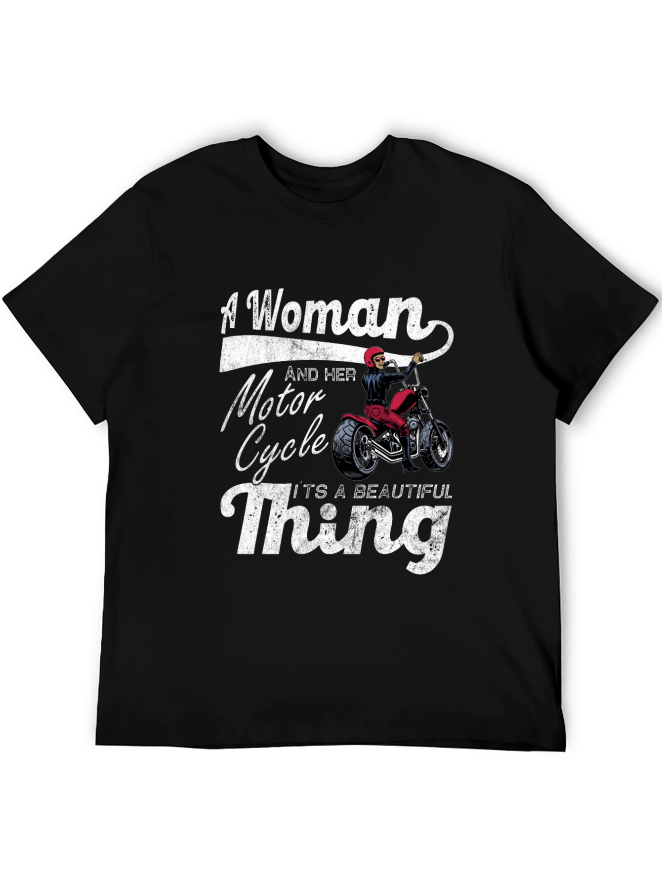 Woman and Motorcycle T-Shirt - Beautiful Thing