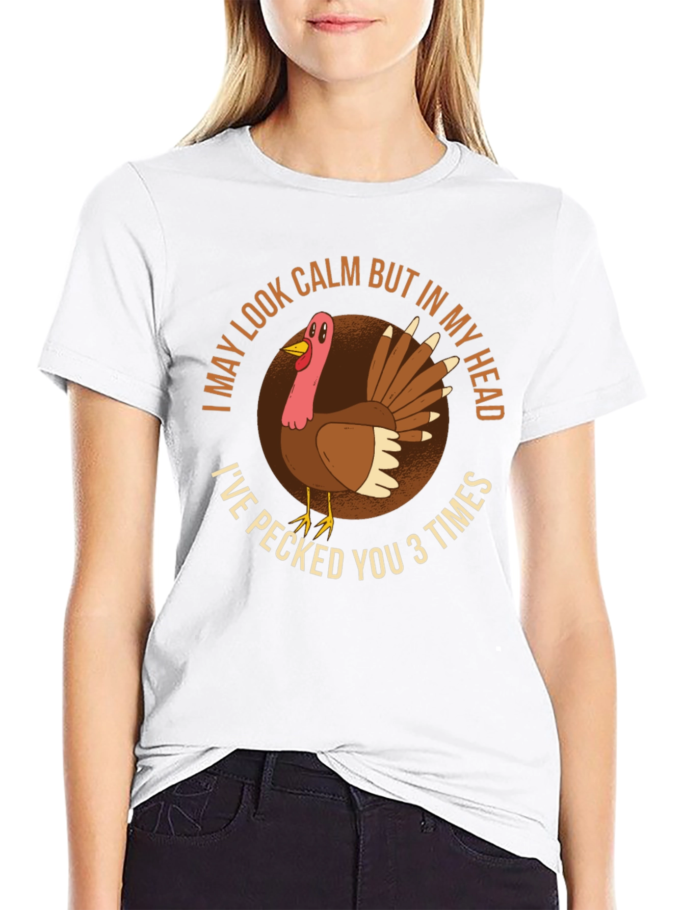 Funny Turkey T-Shirt - I May Look Calm