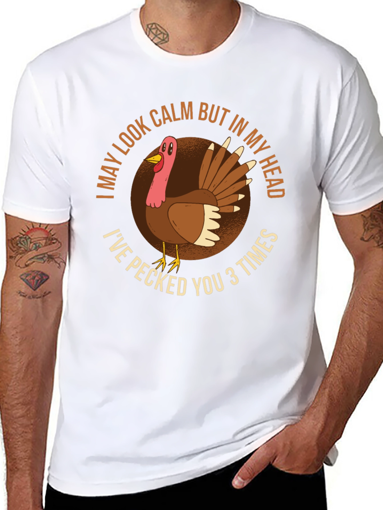Funny Turkey T-Shirt - I May Look Calm