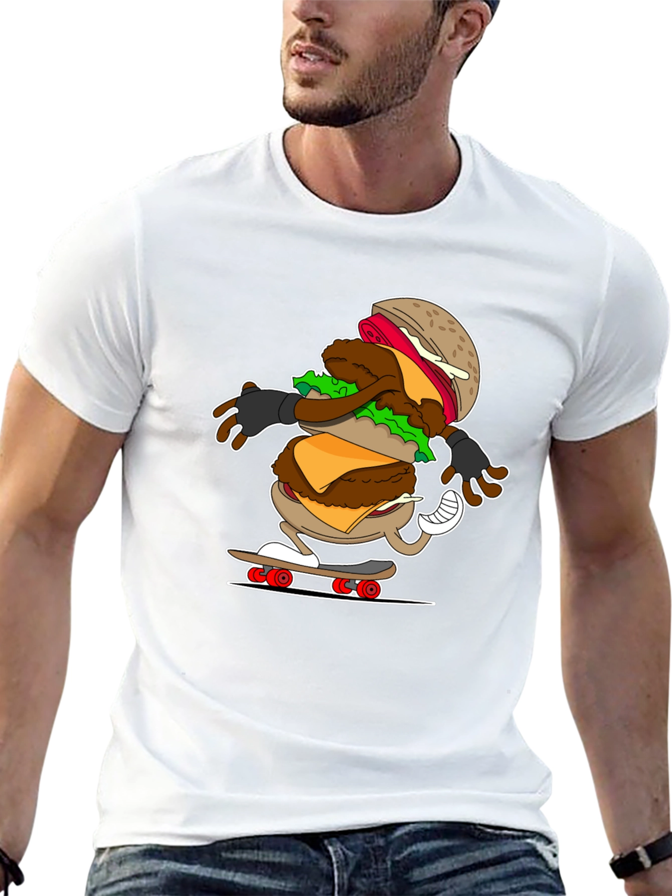 Burger Skateboarder T-Shirt: Cool & Casual