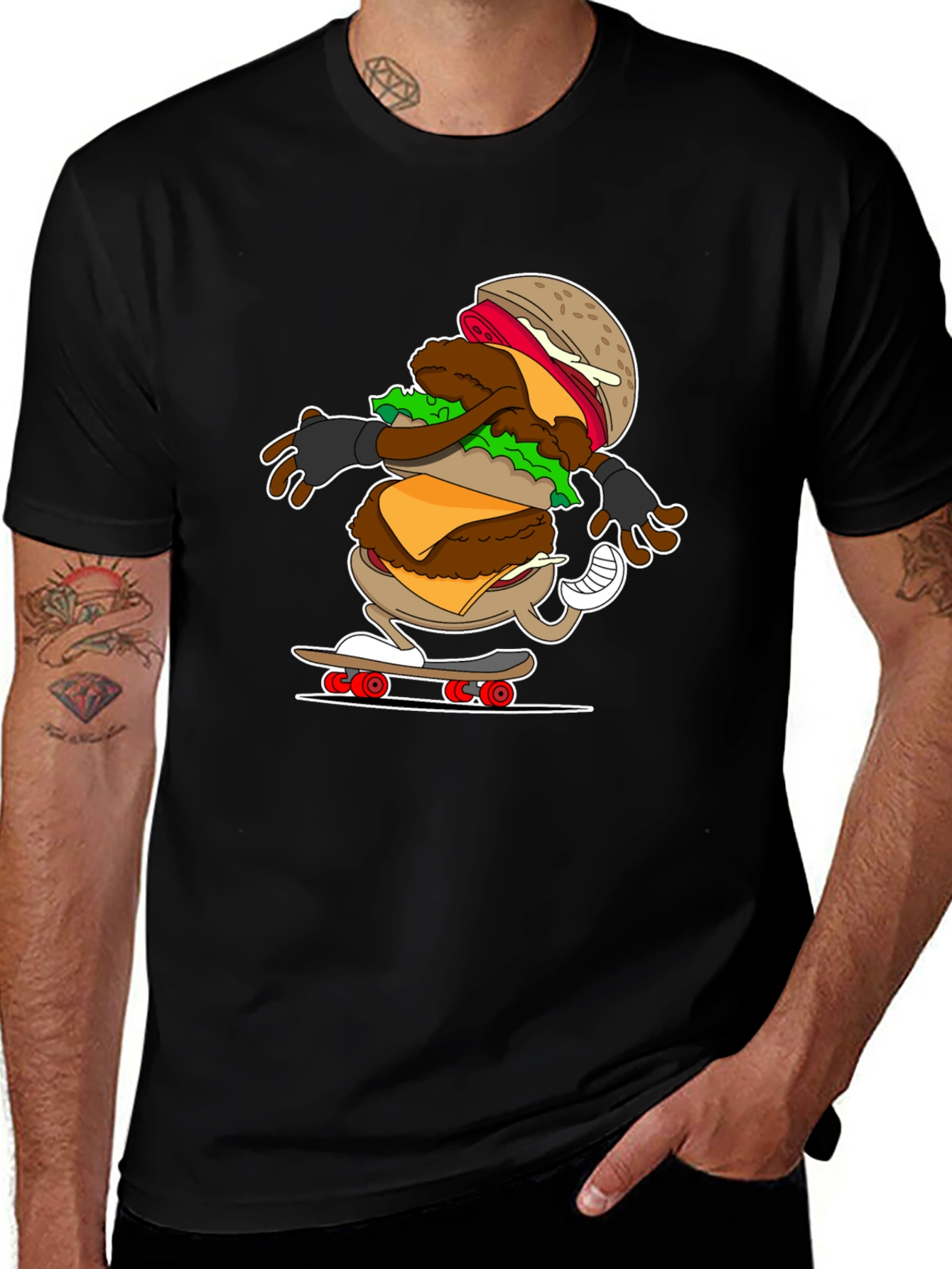 Burger Skateboarder T-Shirt: Cool & Casual