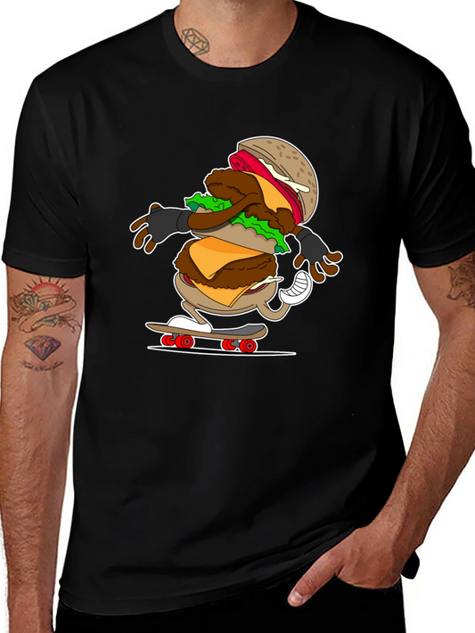 Burger Skateboarder T-Shirt: Cool & Casual