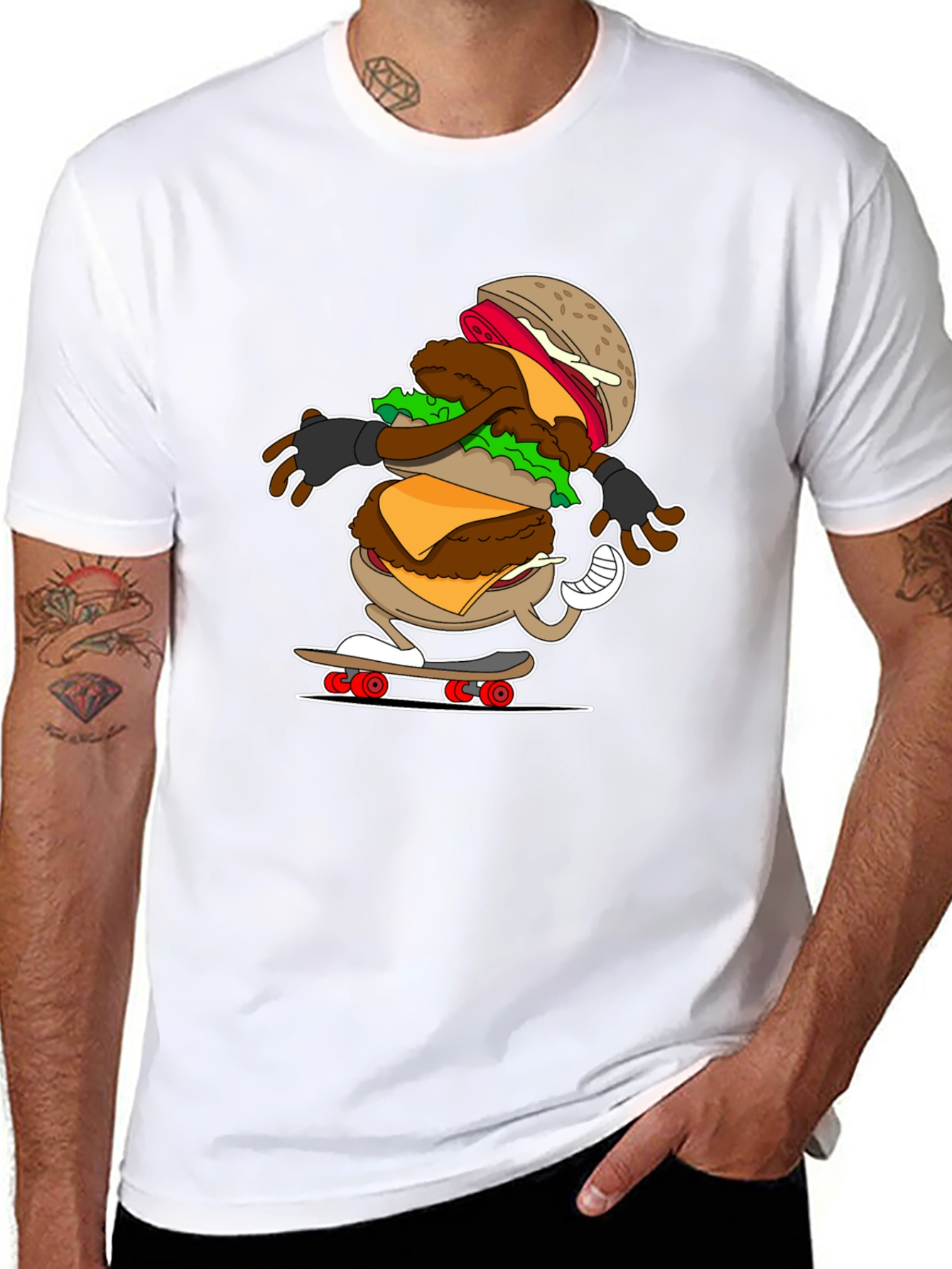 Burger Skateboarder T-Shirt: Cool & Casual