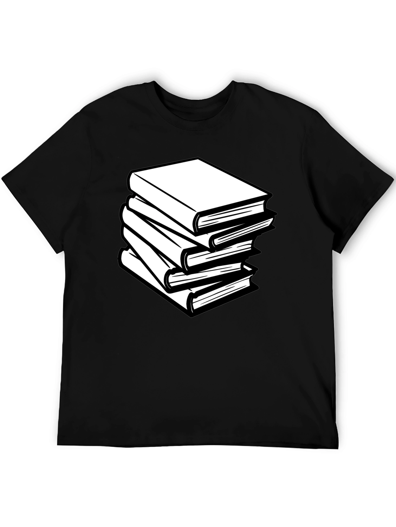 Book Stack T-Shirt - Black Graphic Tee