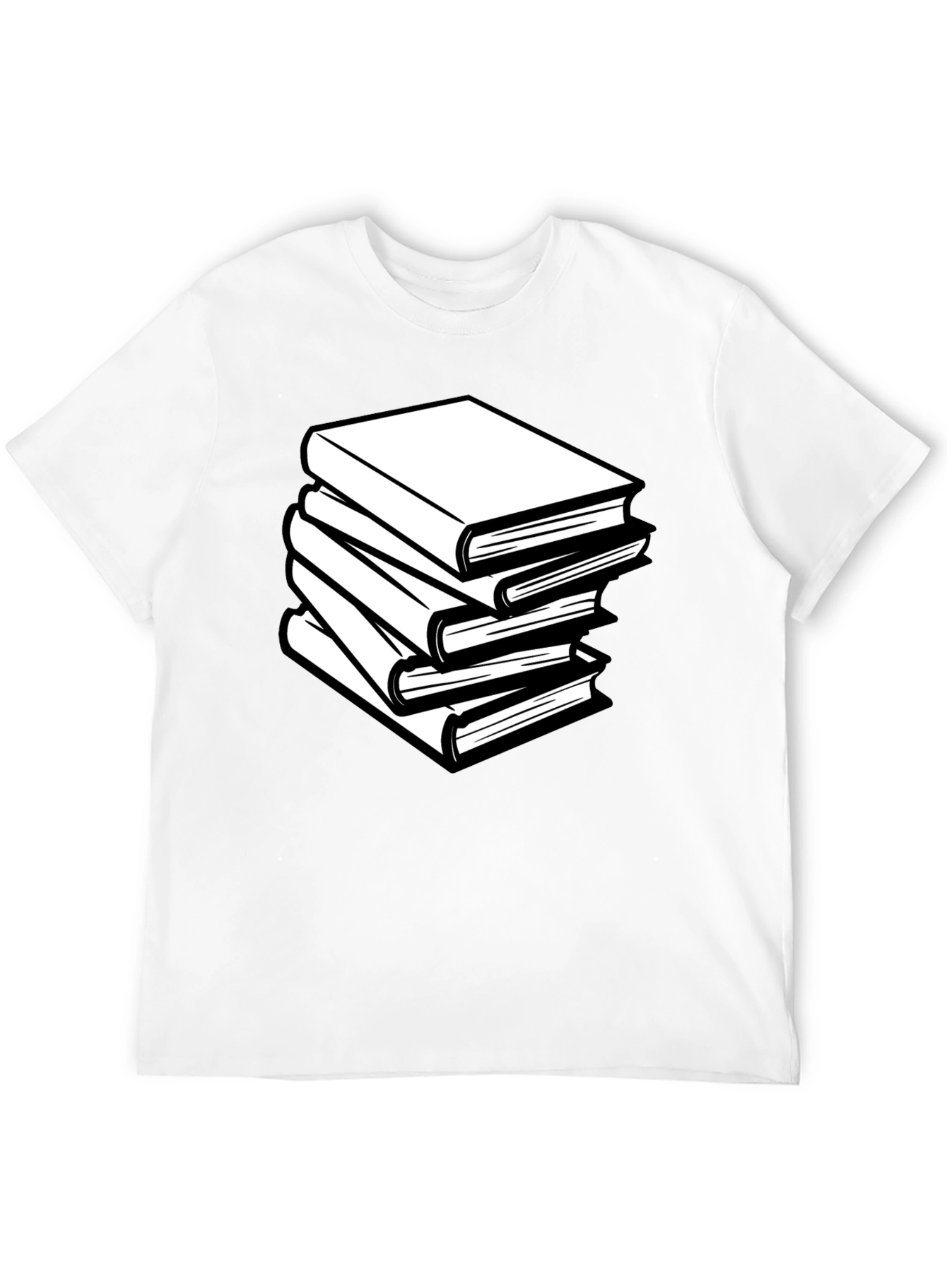 Book Stack T-Shirt - Black Graphic Tee