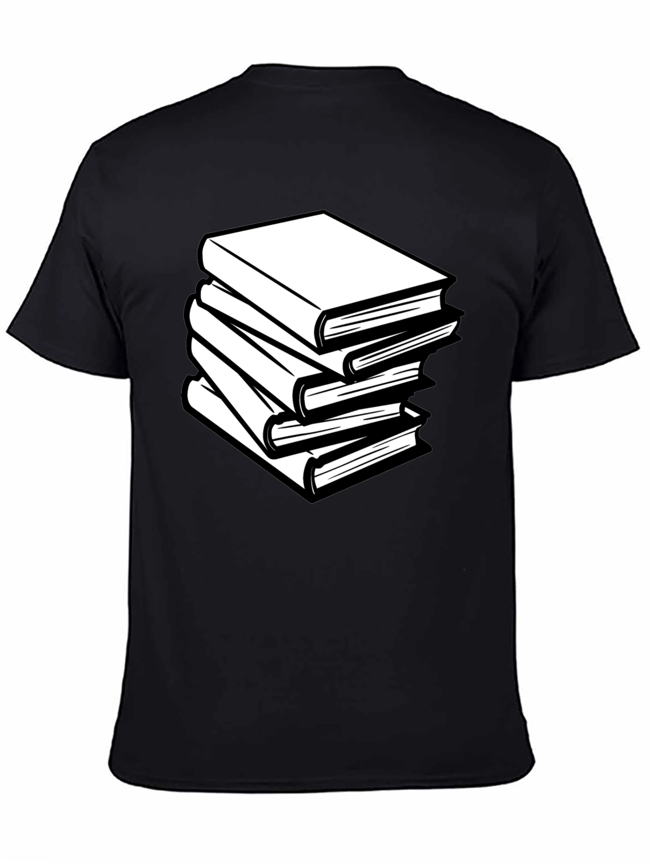 Book Stack T-Shirt - Black Graphic Tee
