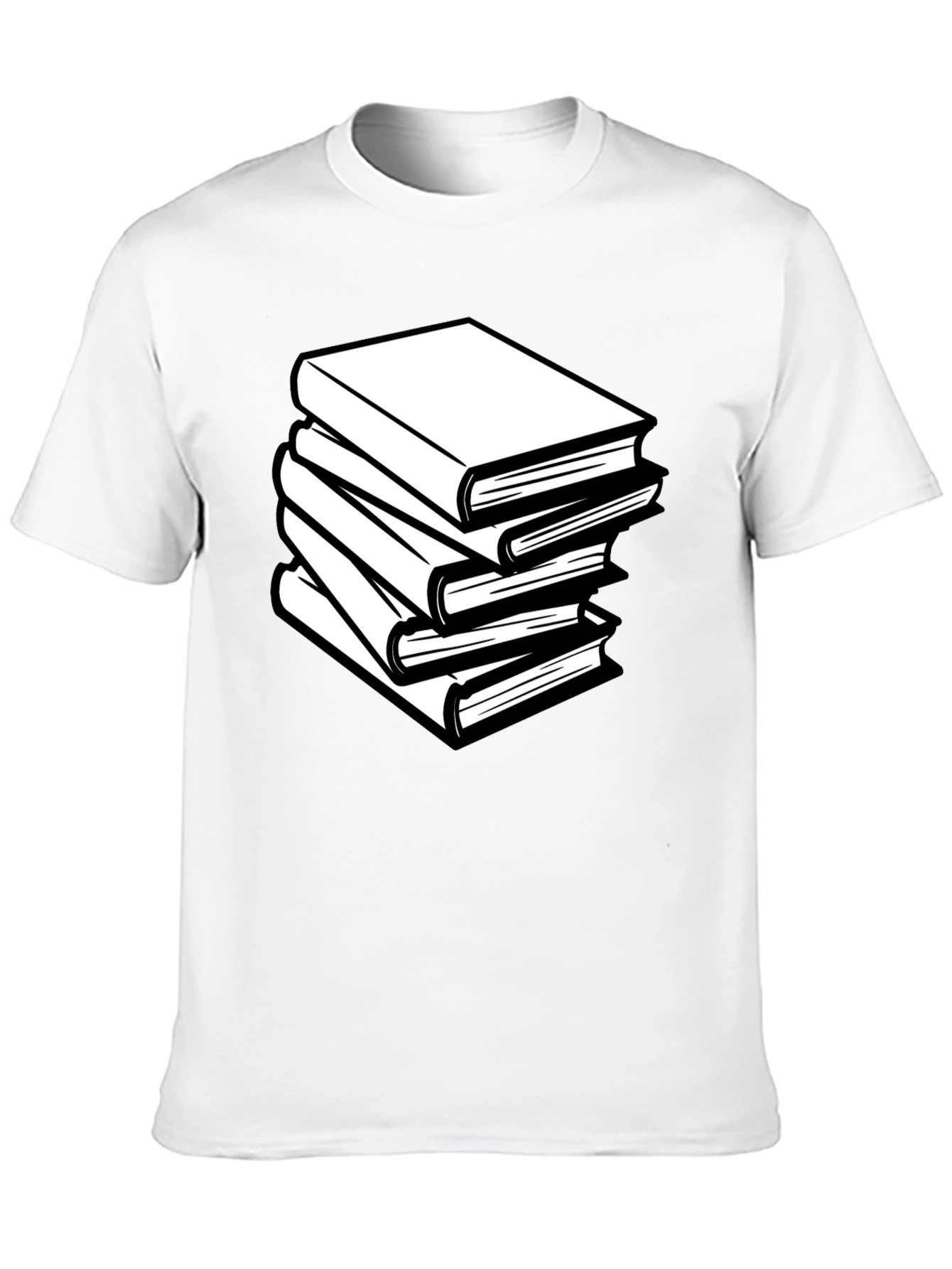 Book Stack T-Shirt - Black Graphic Tee