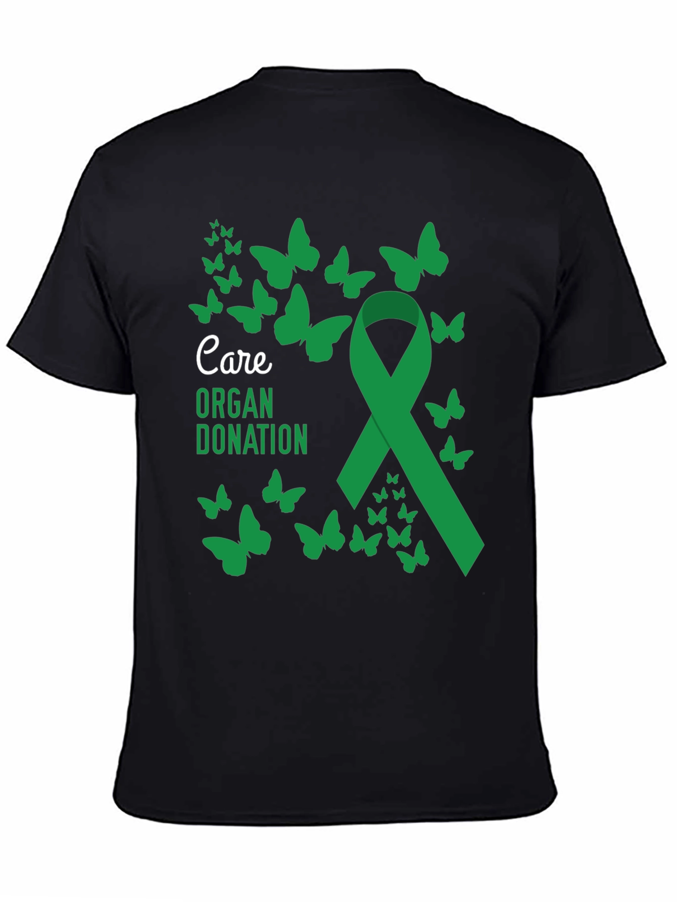 Organ Donation Care Ribbon Butterfly Graphic T-Shirt