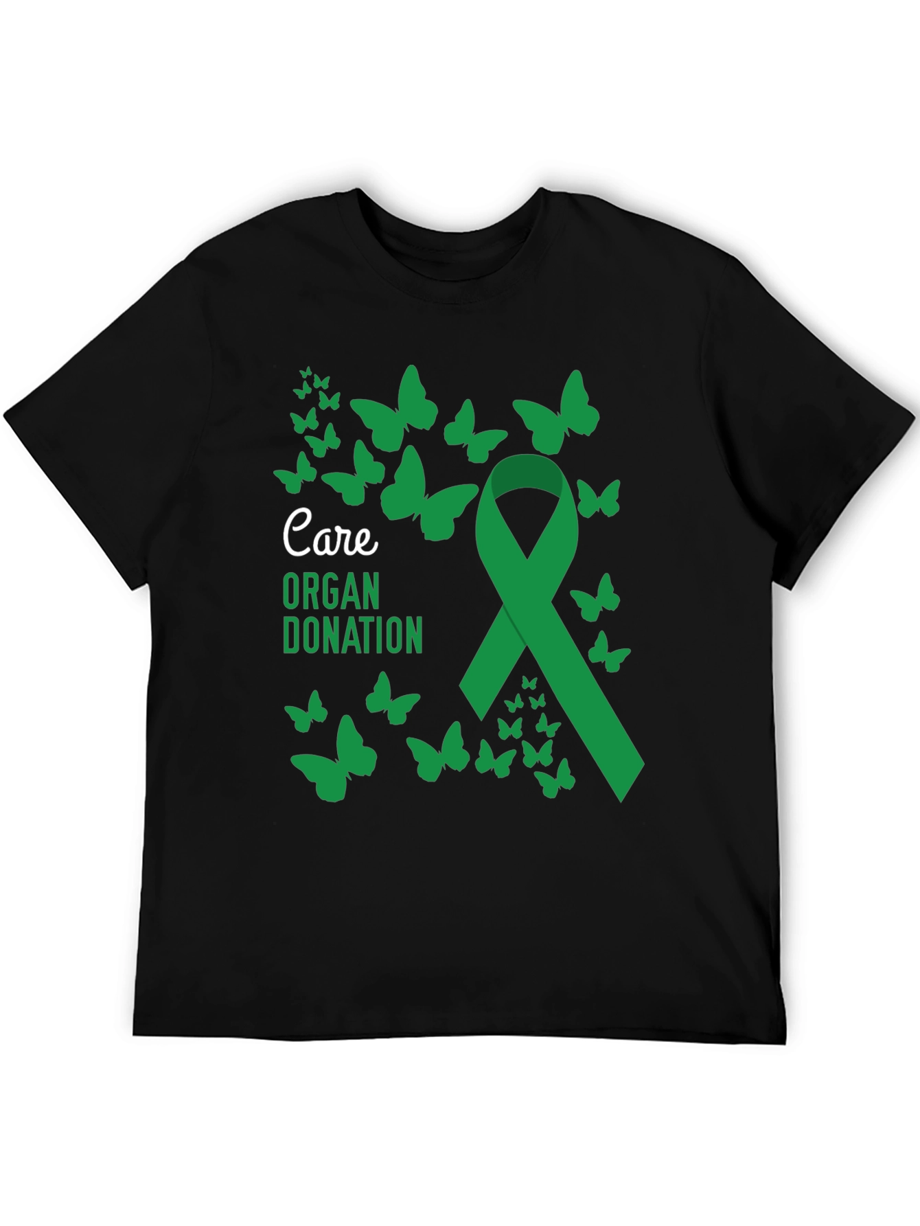 Organ Donation Care Ribbon Butterfly Graphic T-Shirt