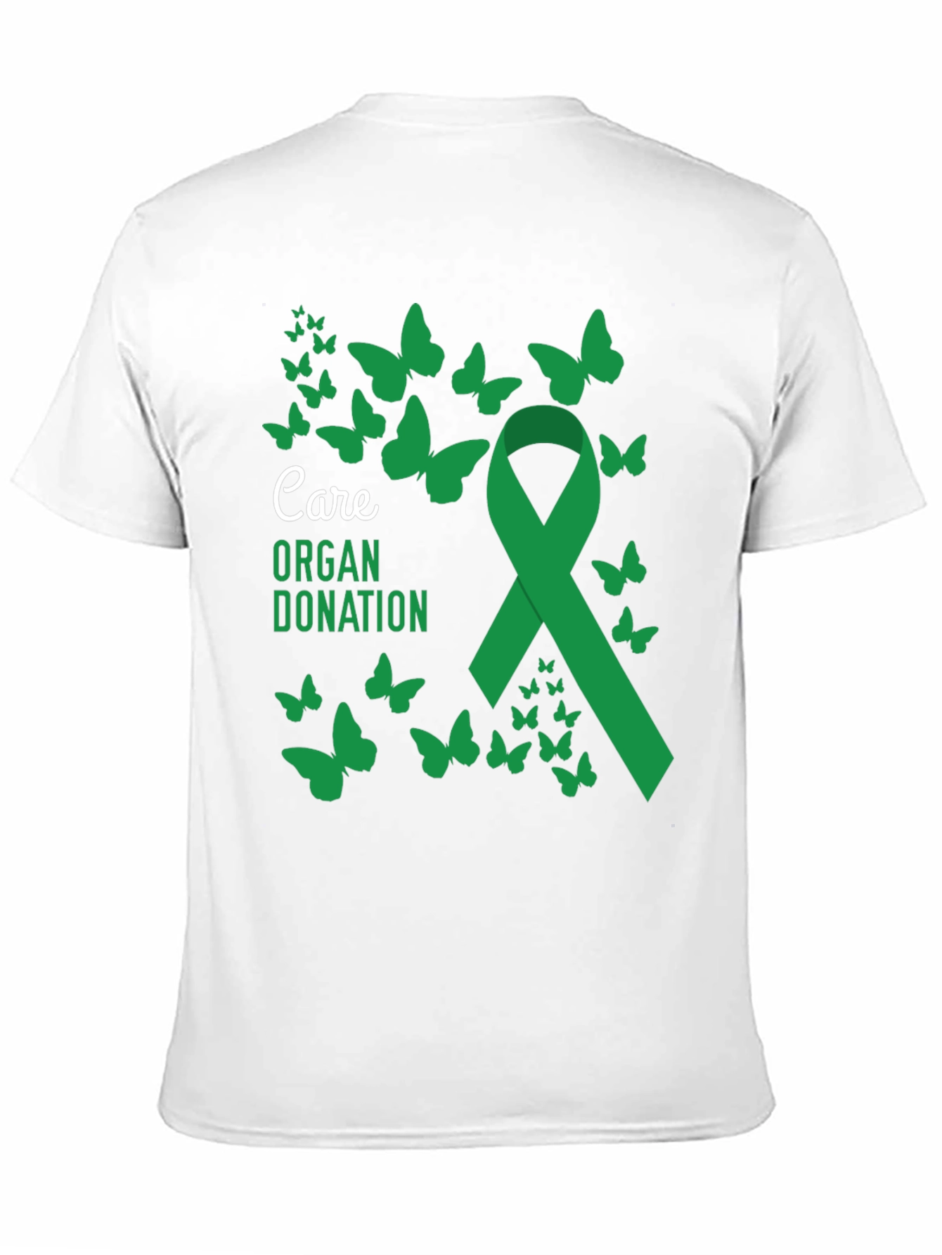 Organ Donation Care Ribbon Butterfly Graphic T-Shirt