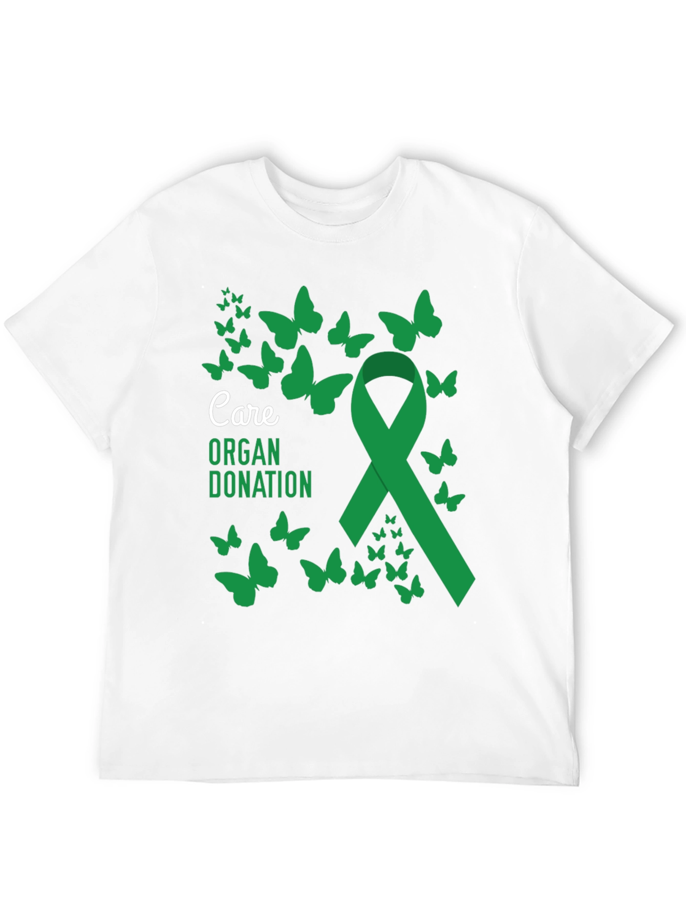 Organ Donation Care Ribbon Butterfly Graphic T-Shirt