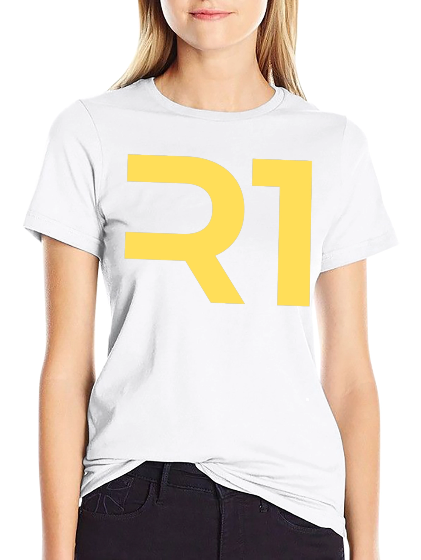 Bold R1 Graphic Tee - Black Cotton Blend