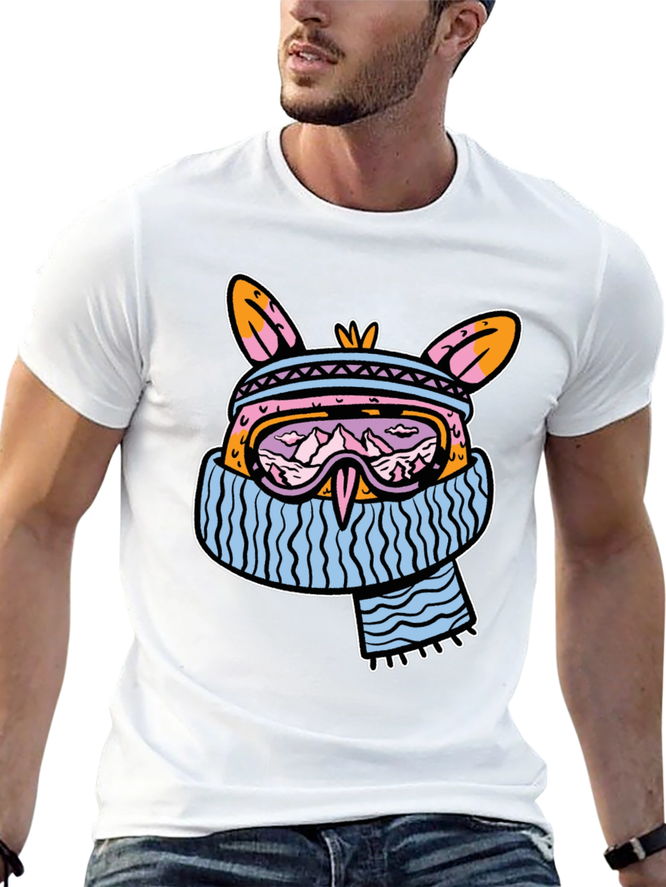 Cool Winter Bunny Graphic T-Shirt