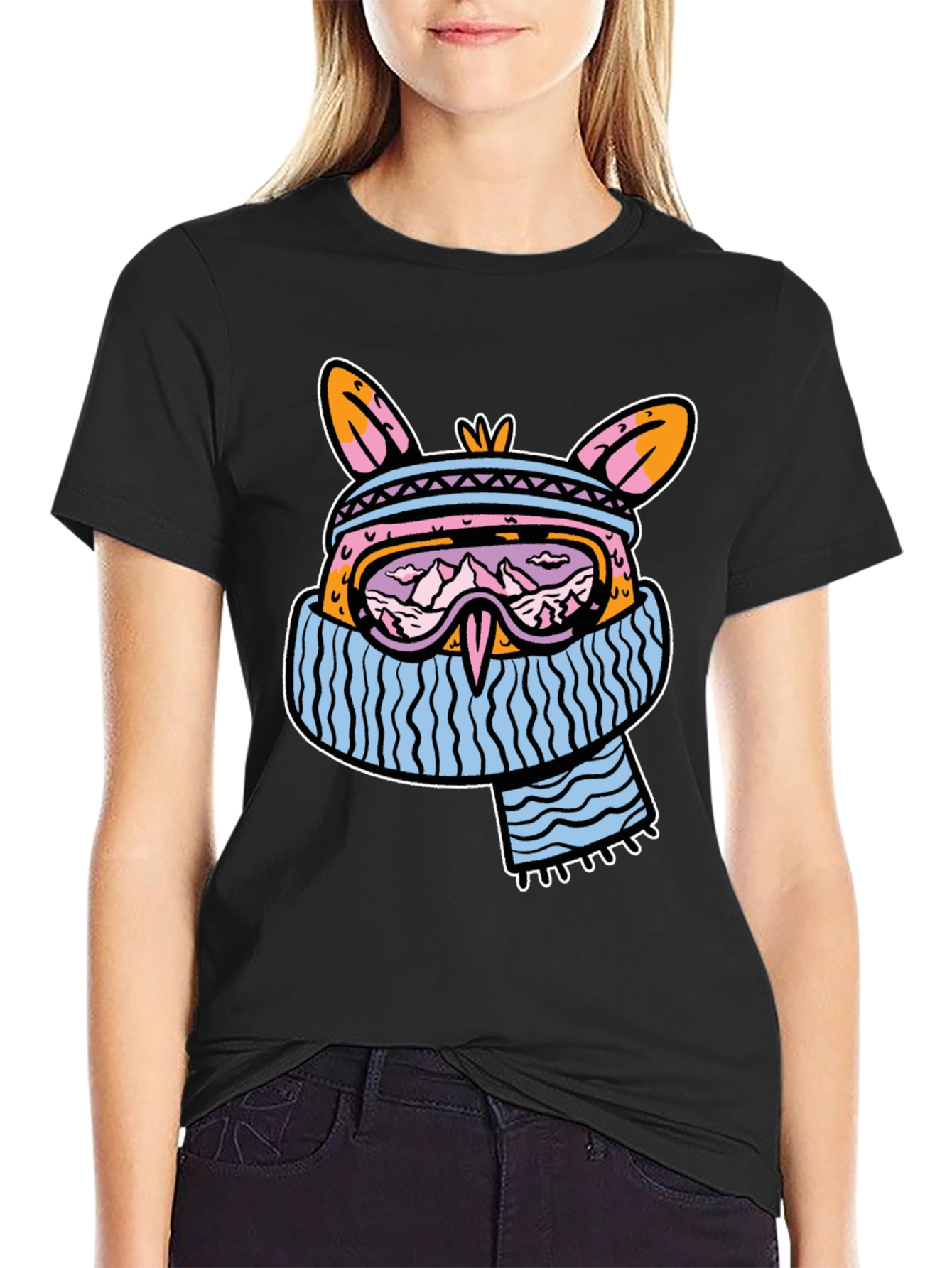Cool Winter Bunny Graphic T-Shirt