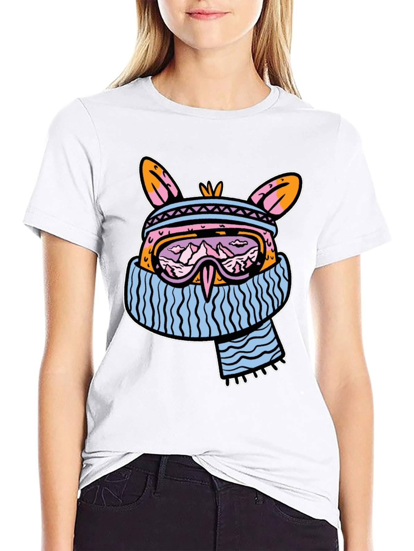 Cool Winter Bunny Graphic T-Shirt