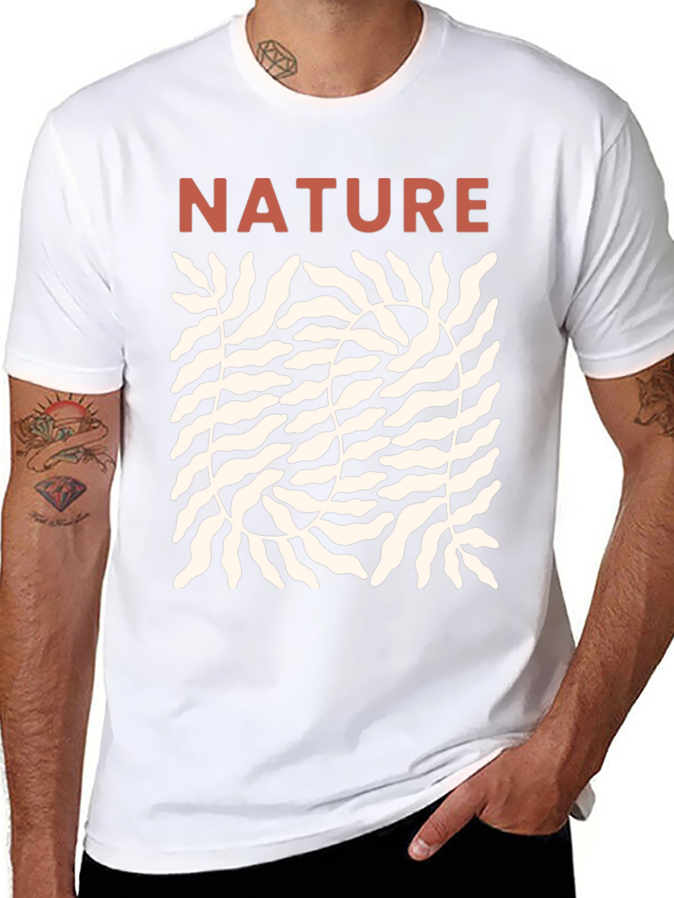 Nature Graphic Print Black T-Shirt