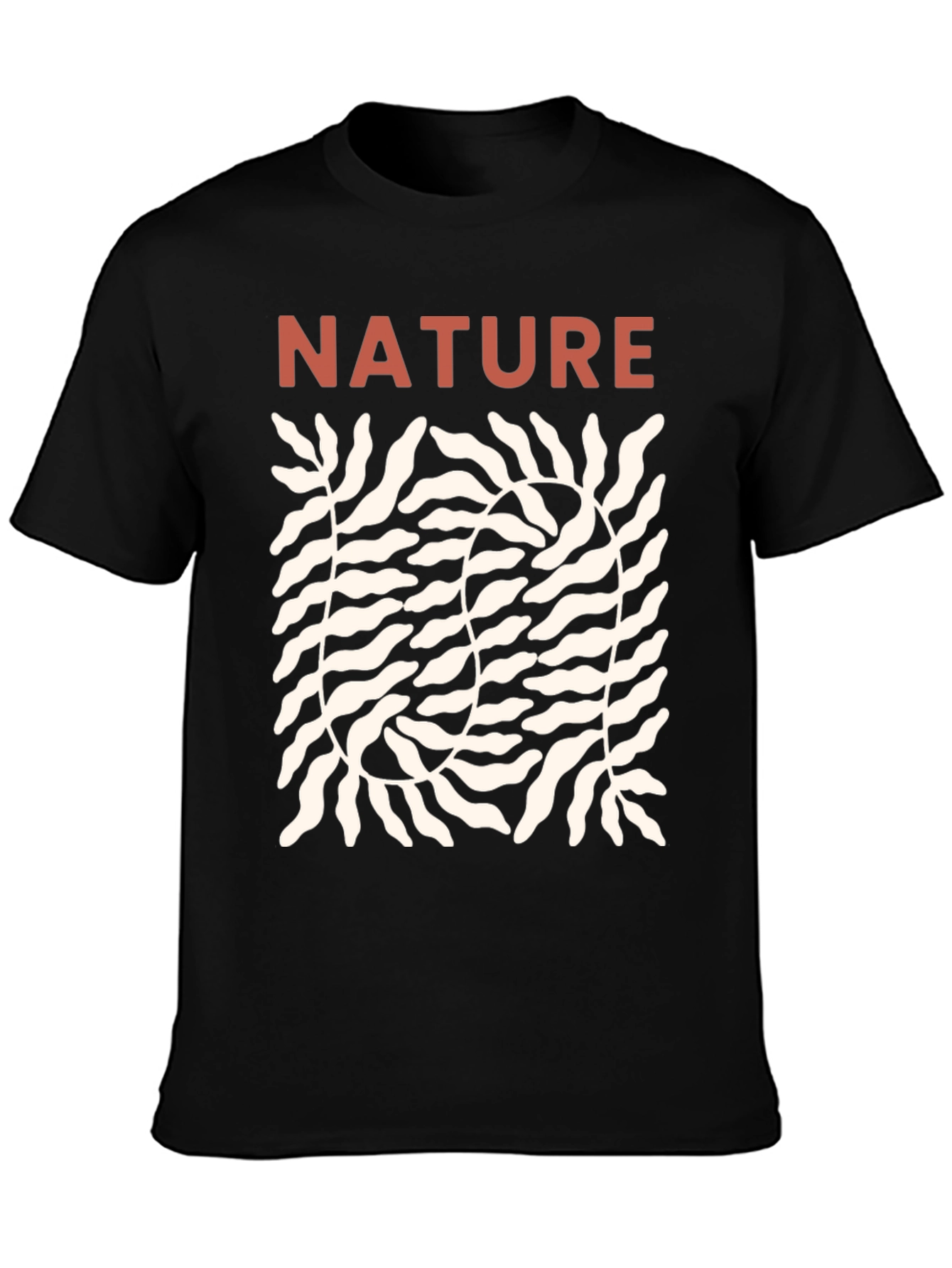 Nature Graphic Print Black T-Shirt