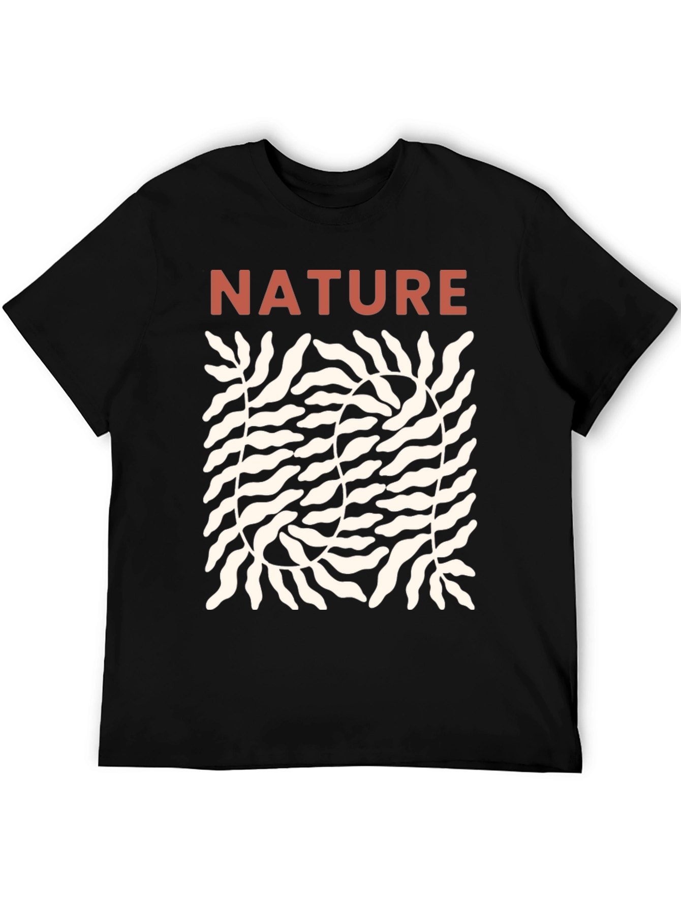 Nature Graphic Print Black T-Shirt