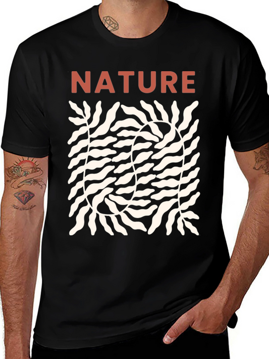 Nature Graphic Print Black T-Shirt