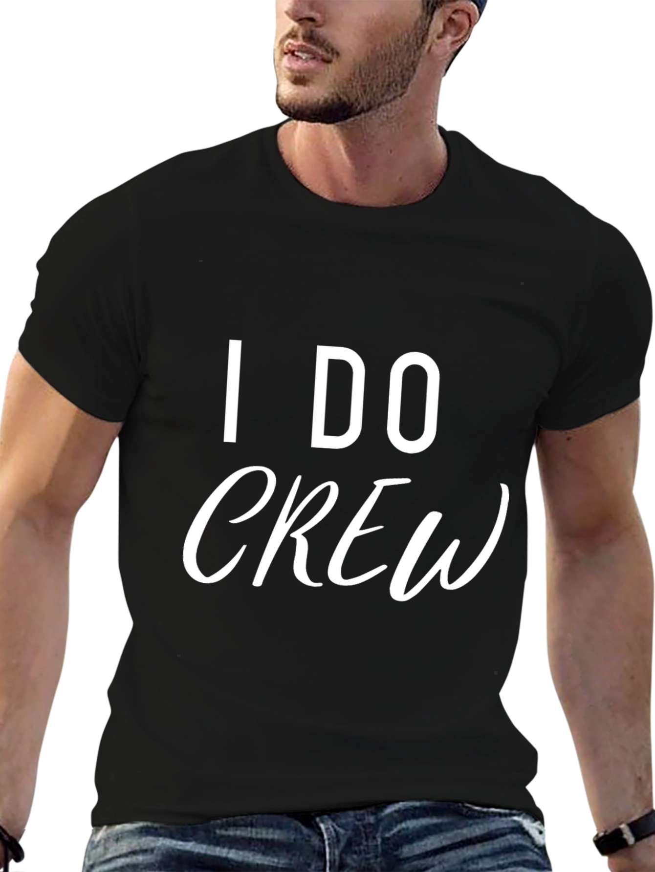 I DO Crew Black T-Shirt Wedding Party Tee