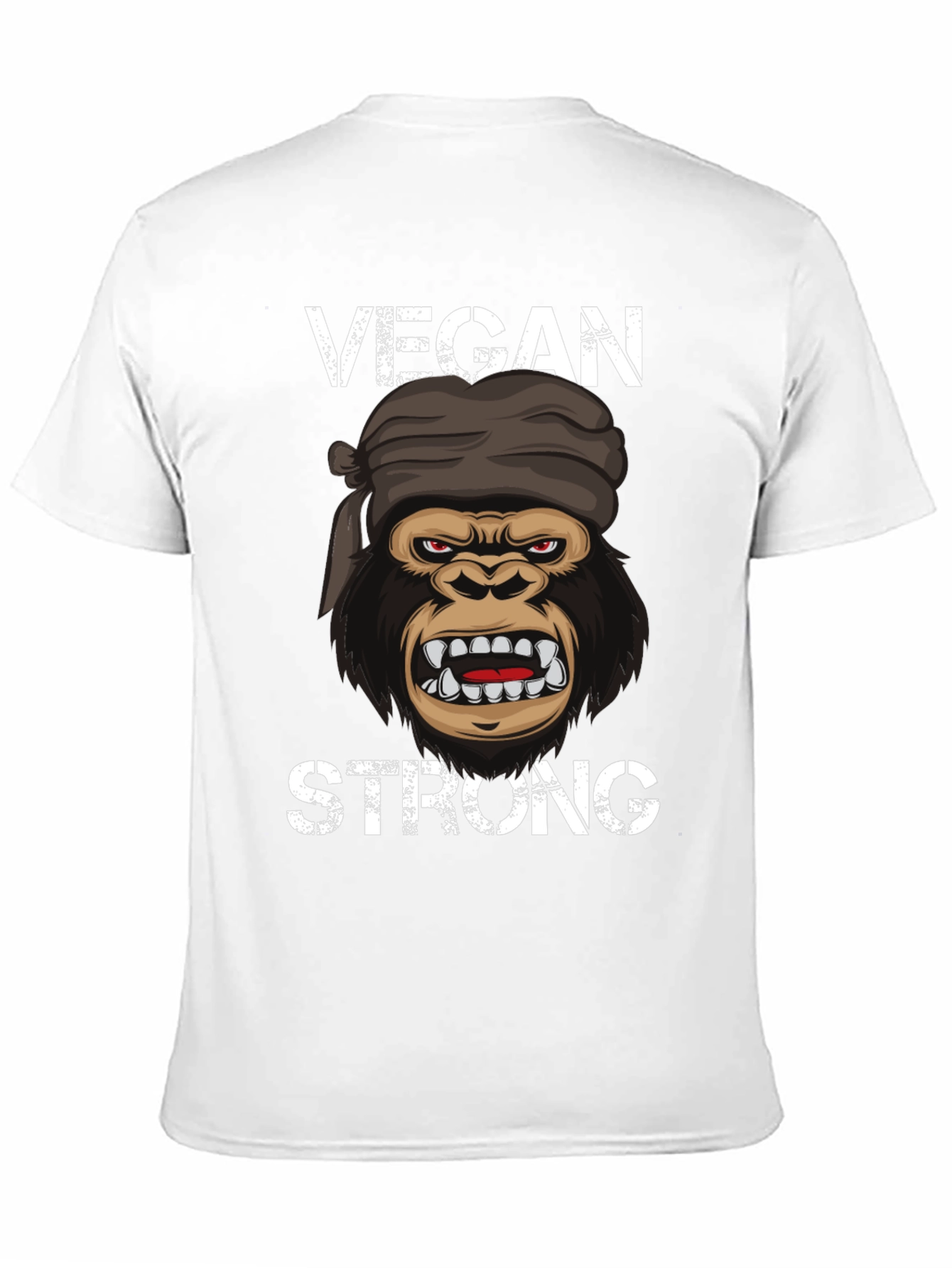 Vegan Strong Gorilla T-Shirt - Black