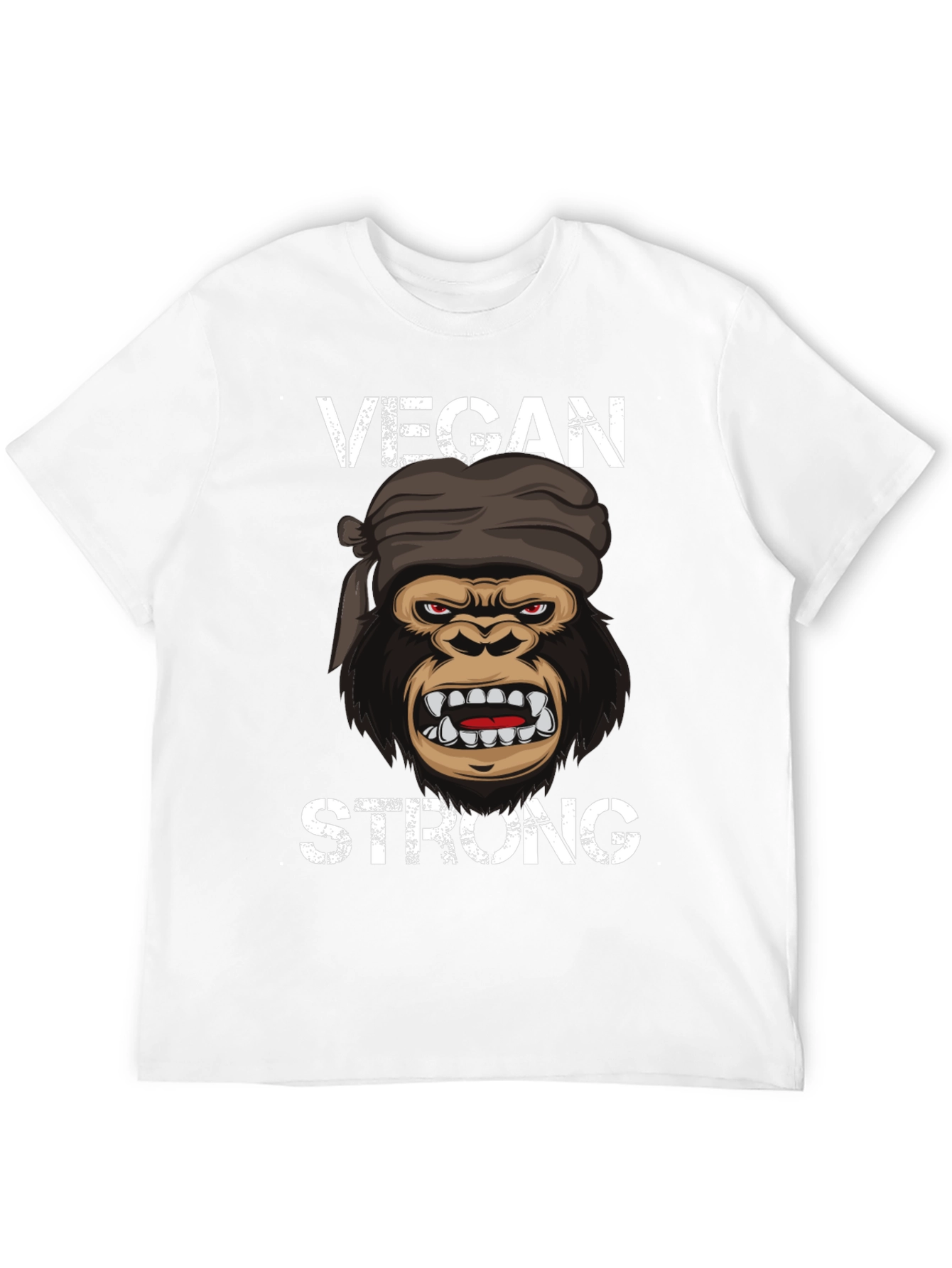 Vegan Strong Gorilla T-Shirt - Black