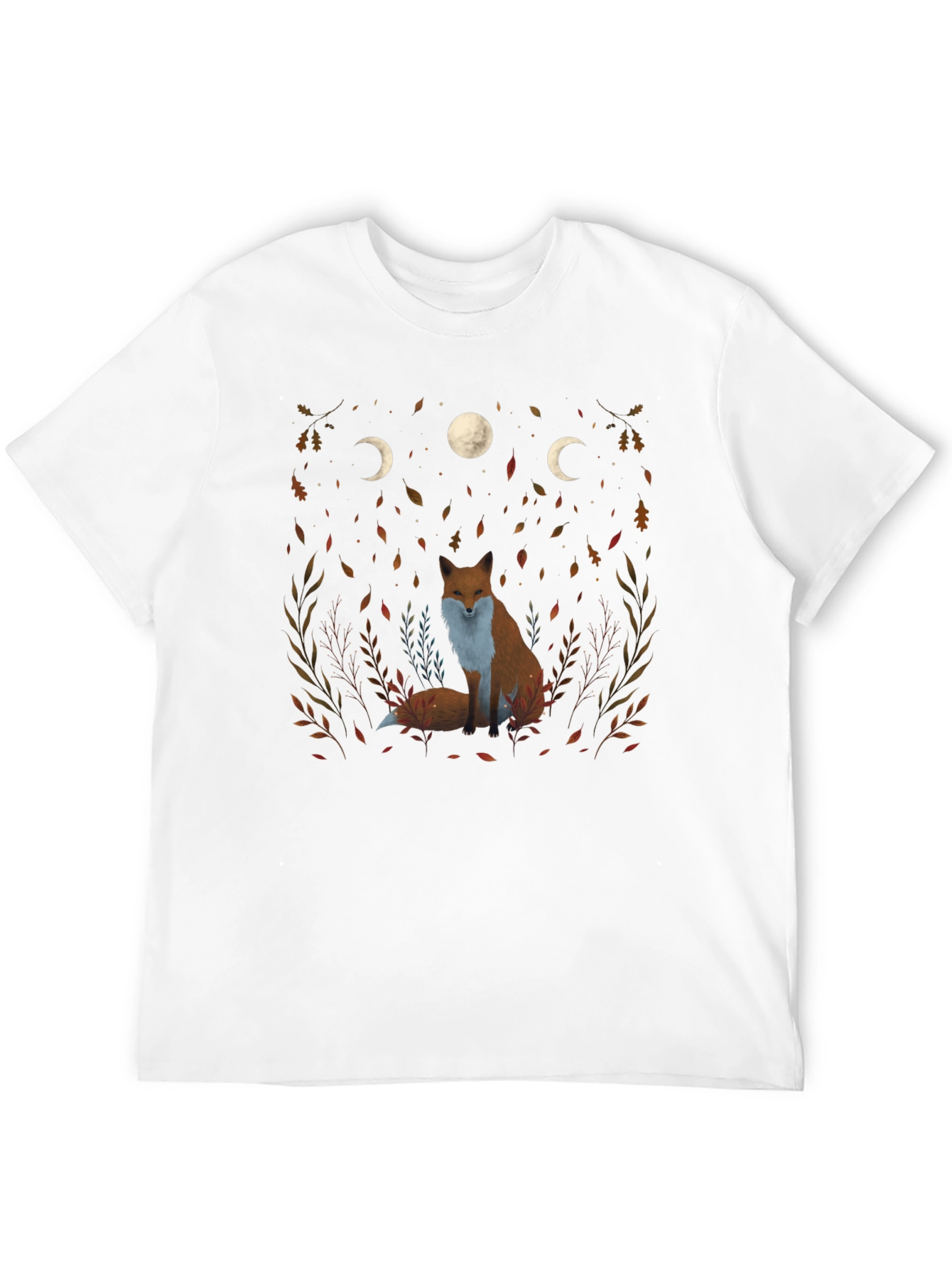 Fox and Moon Phase Graphic Tee