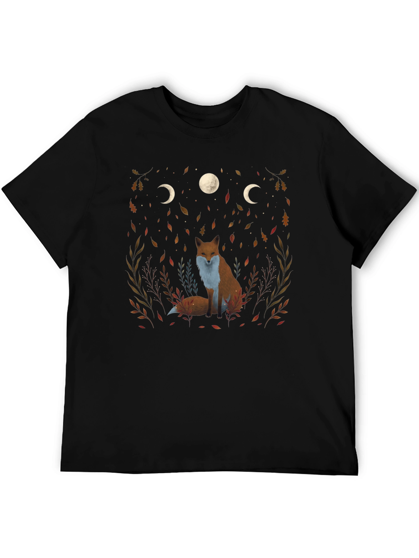 Fox and Moon Phase Graphic Tee
