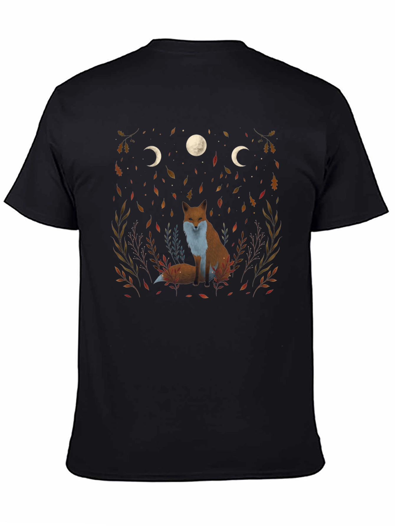Fox and Moon Phase Graphic Tee