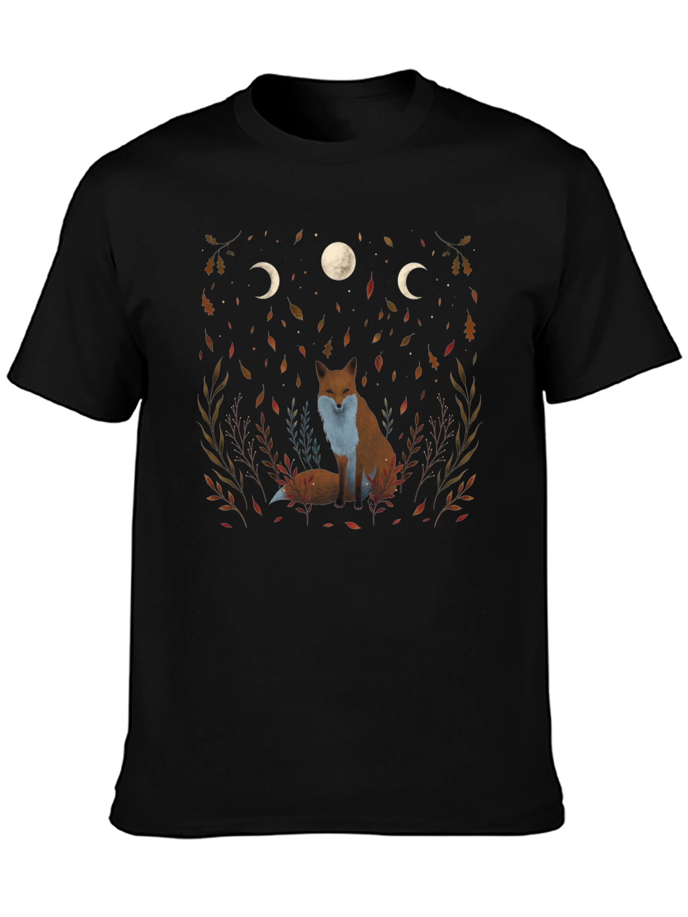 Fox and Moon Phase Graphic Tee