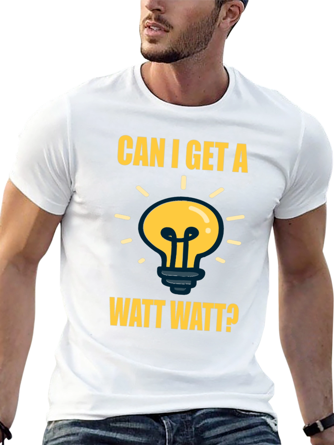 Can I Get A Watt Watt? Mens Black T-Shirt