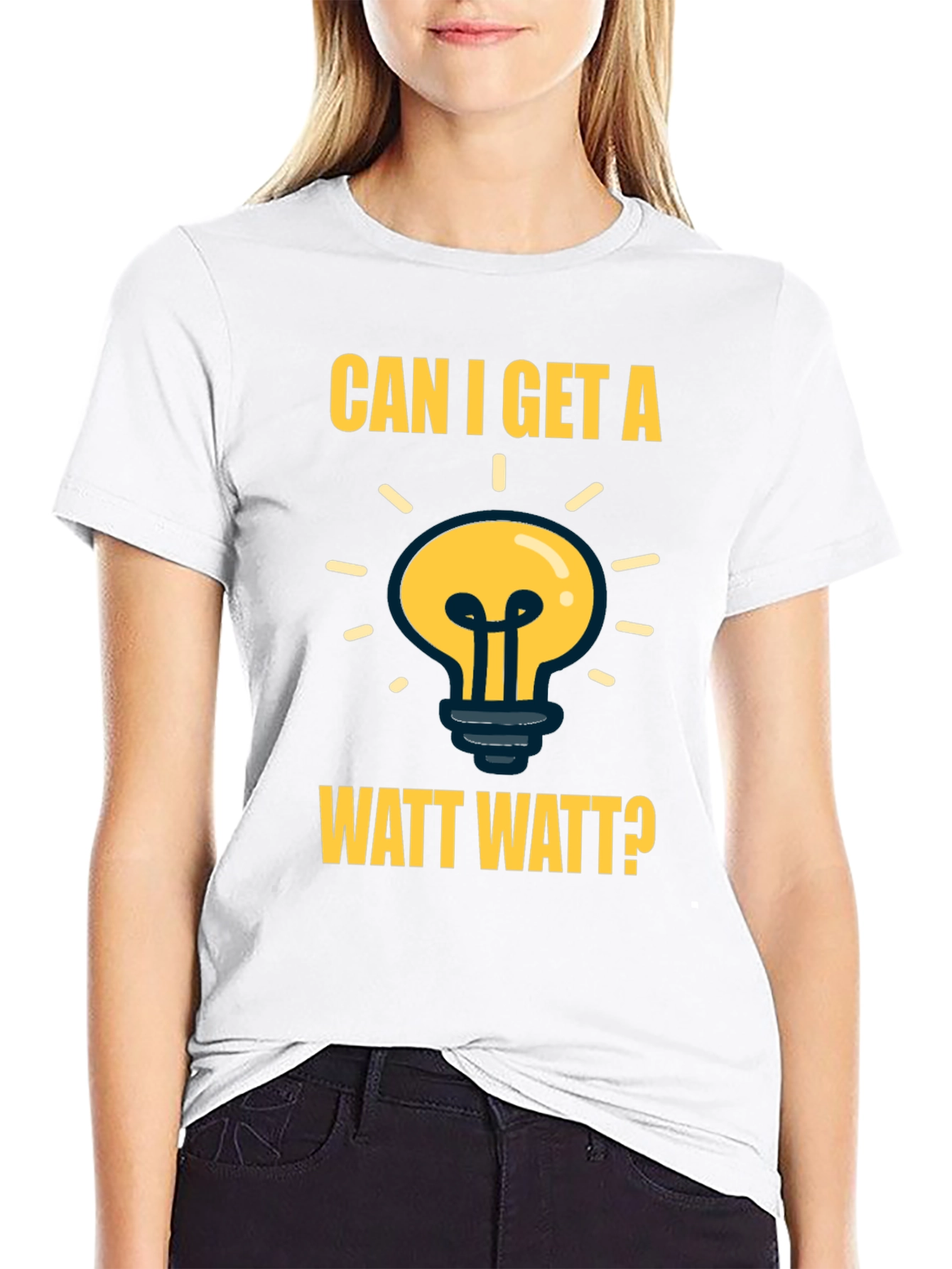 Can I Get A Watt Watt? Mens Black T-Shirt