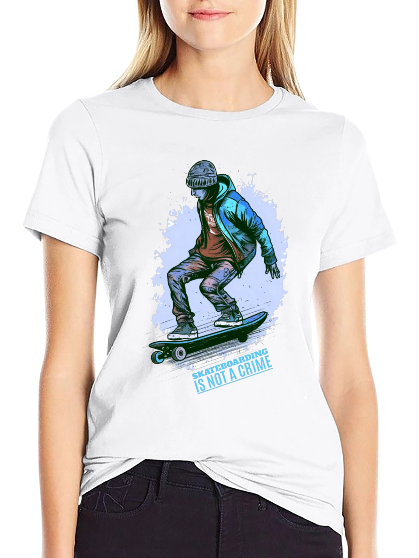 Skateboarding is Not a Crime Graphic Tee