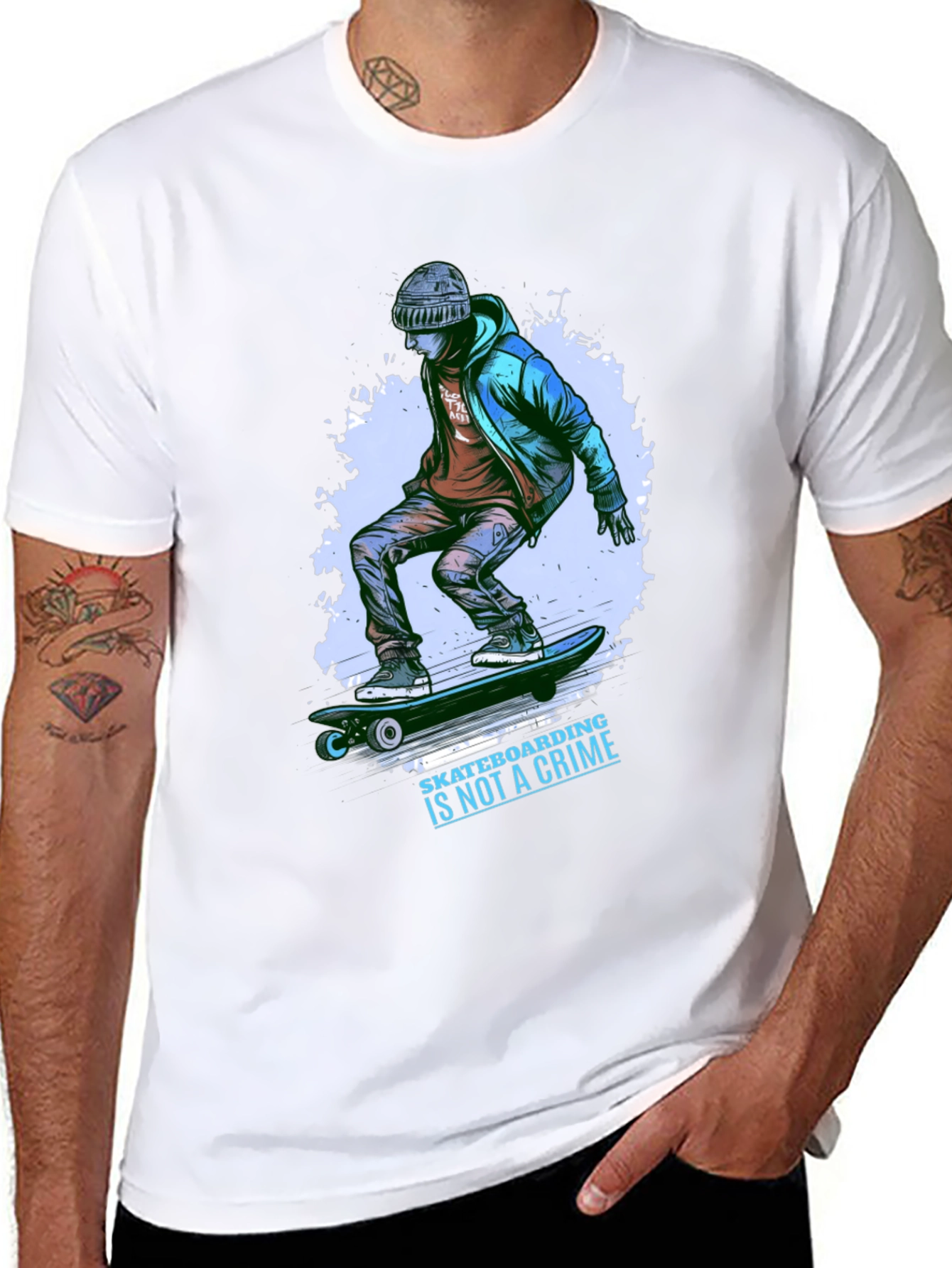 Skateboarding is Not a Crime Graphic Tee
