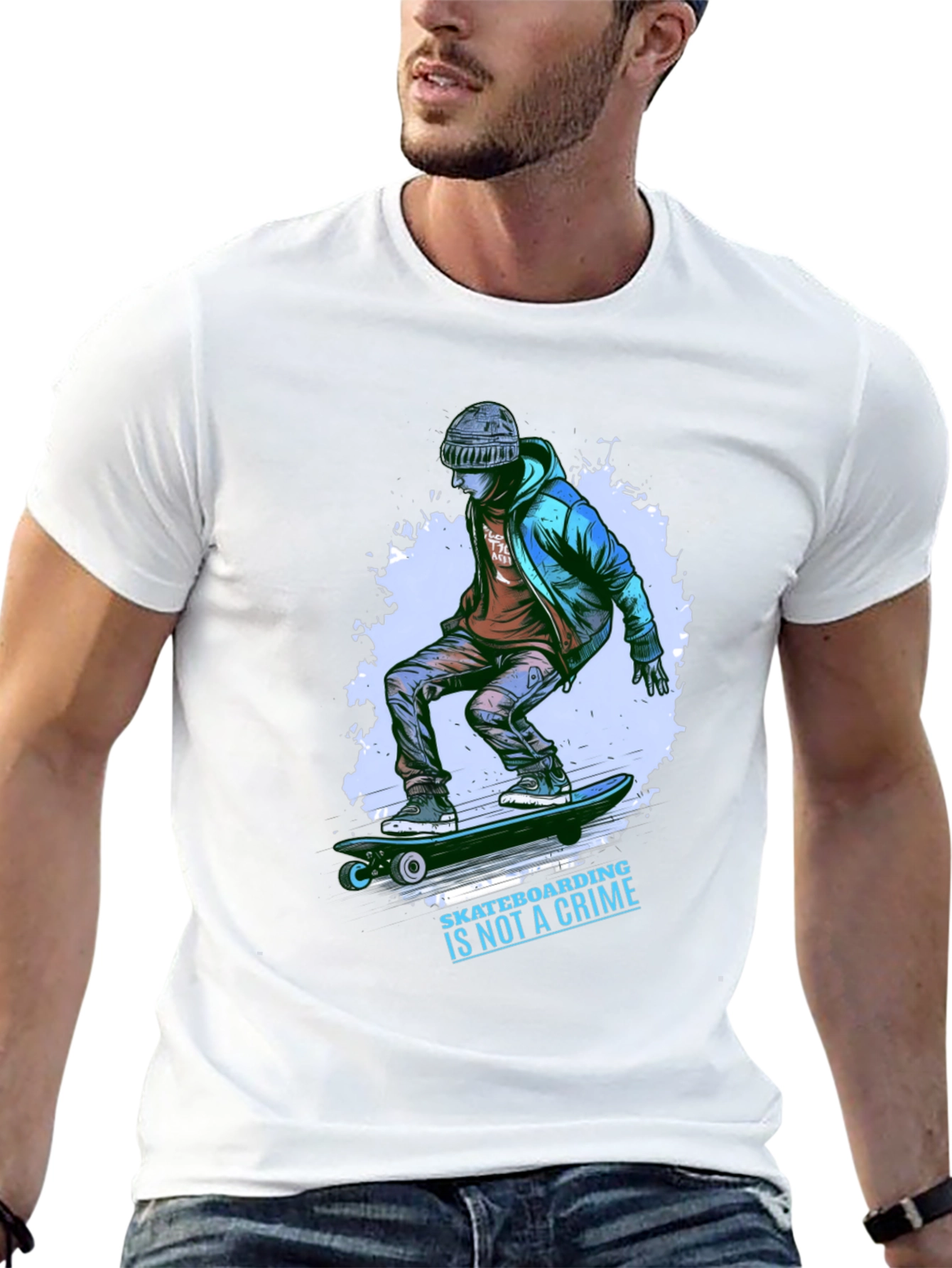 Skateboarding is Not a Crime Graphic Tee