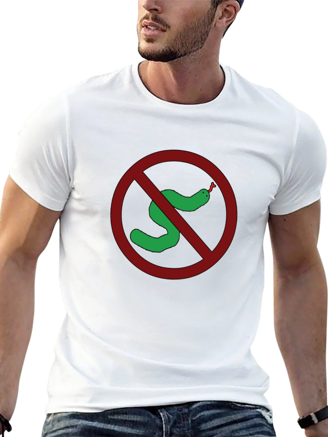 No Snakes Black T-Shirt Funny Graphic Tee