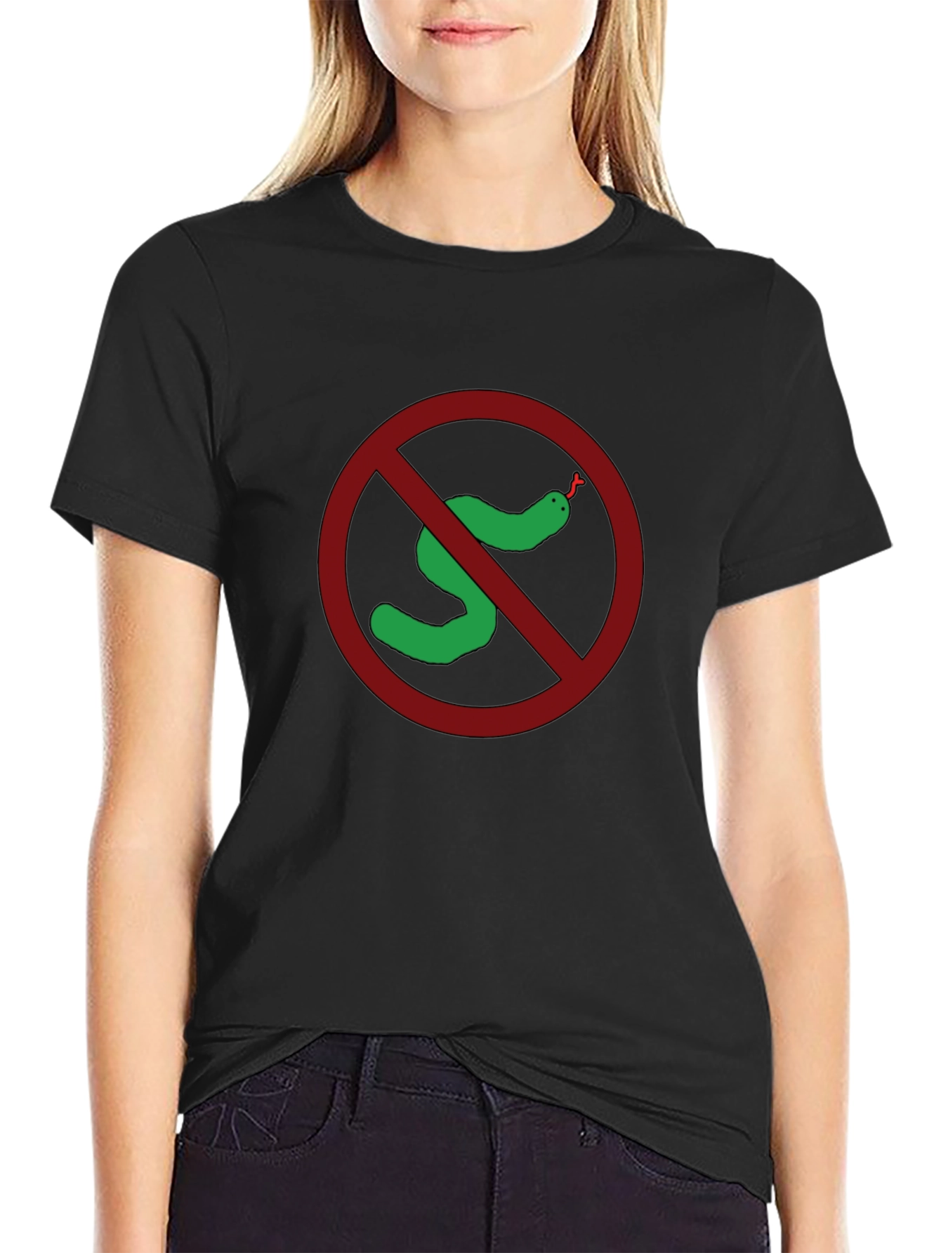 No Snakes Black T-Shirt Funny Graphic Tee