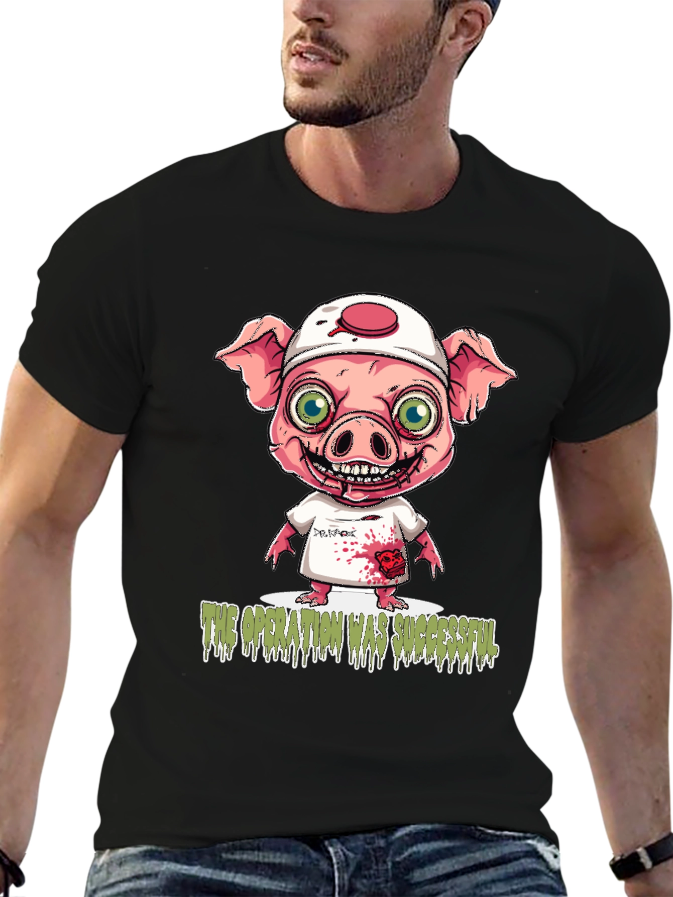 Operation Successful Pig Doctor Graphic T-Shirt