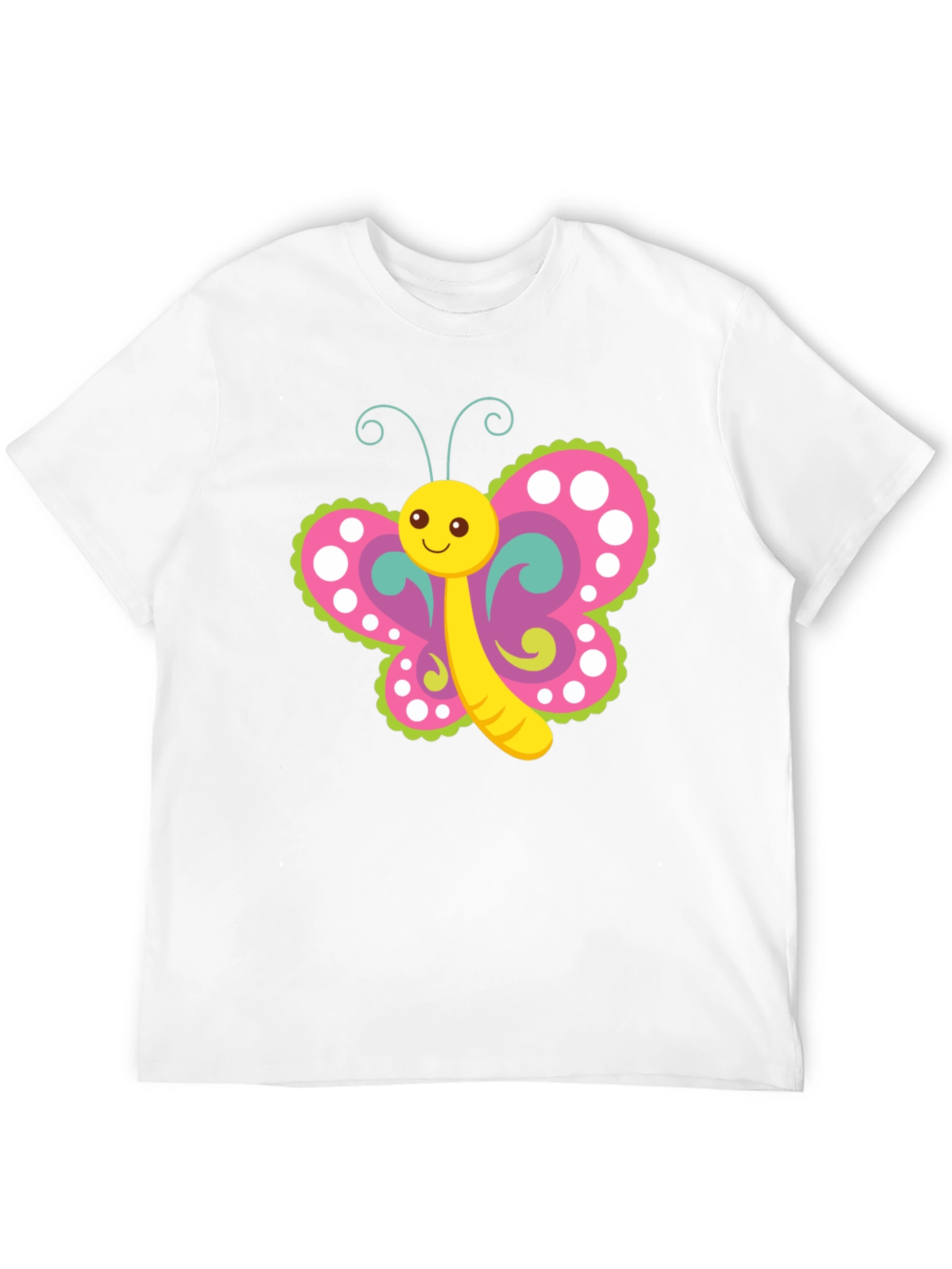 Cute Butterfly Graphic T-Shirt - Black